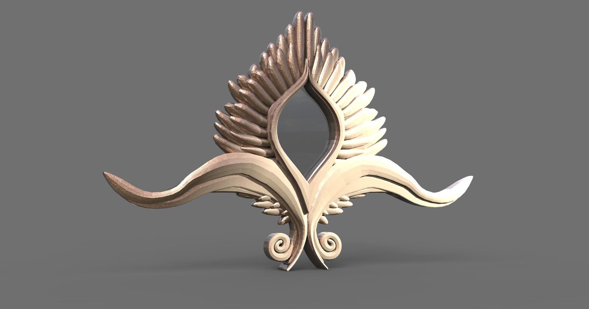 Celtic mirror cross sculpture collection Low-poly 3D model_8