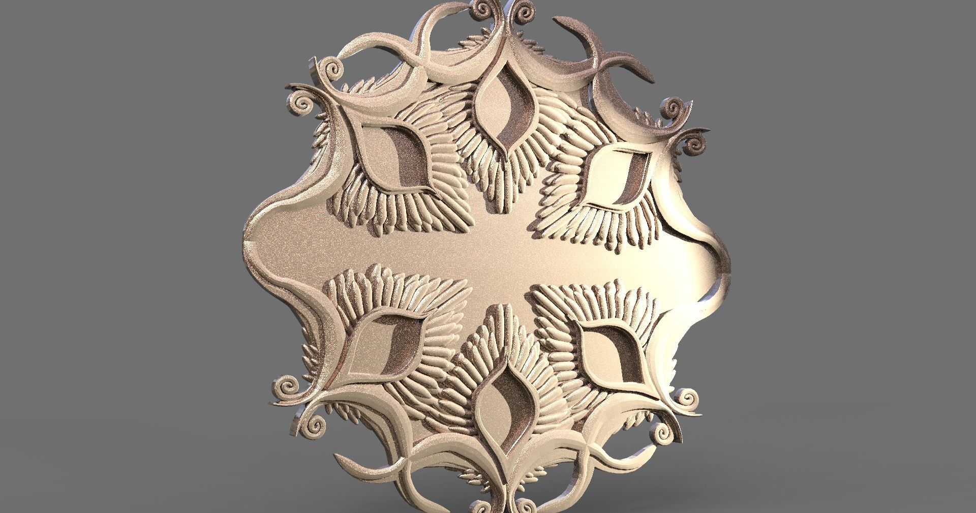 Celtic mirror cross sculpture collection Low-poly 3D model_5