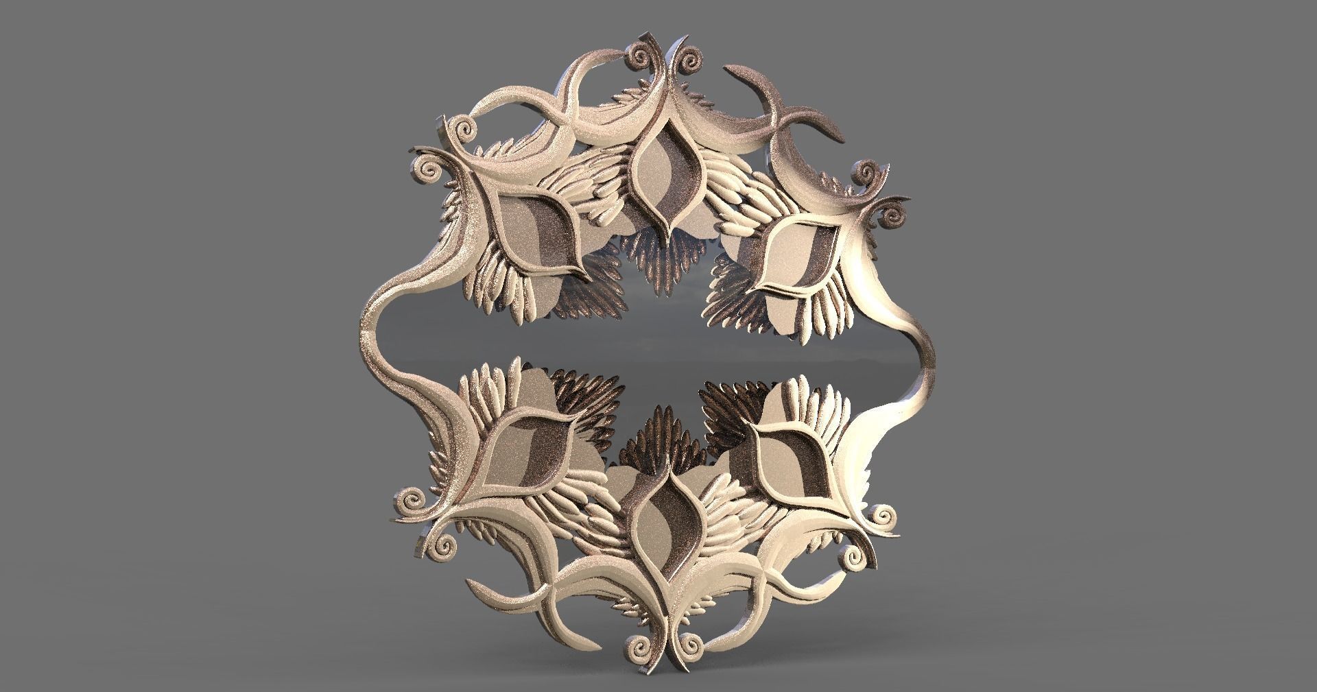 Celtic mirror cross sculpture collection Low-poly 3D model_6