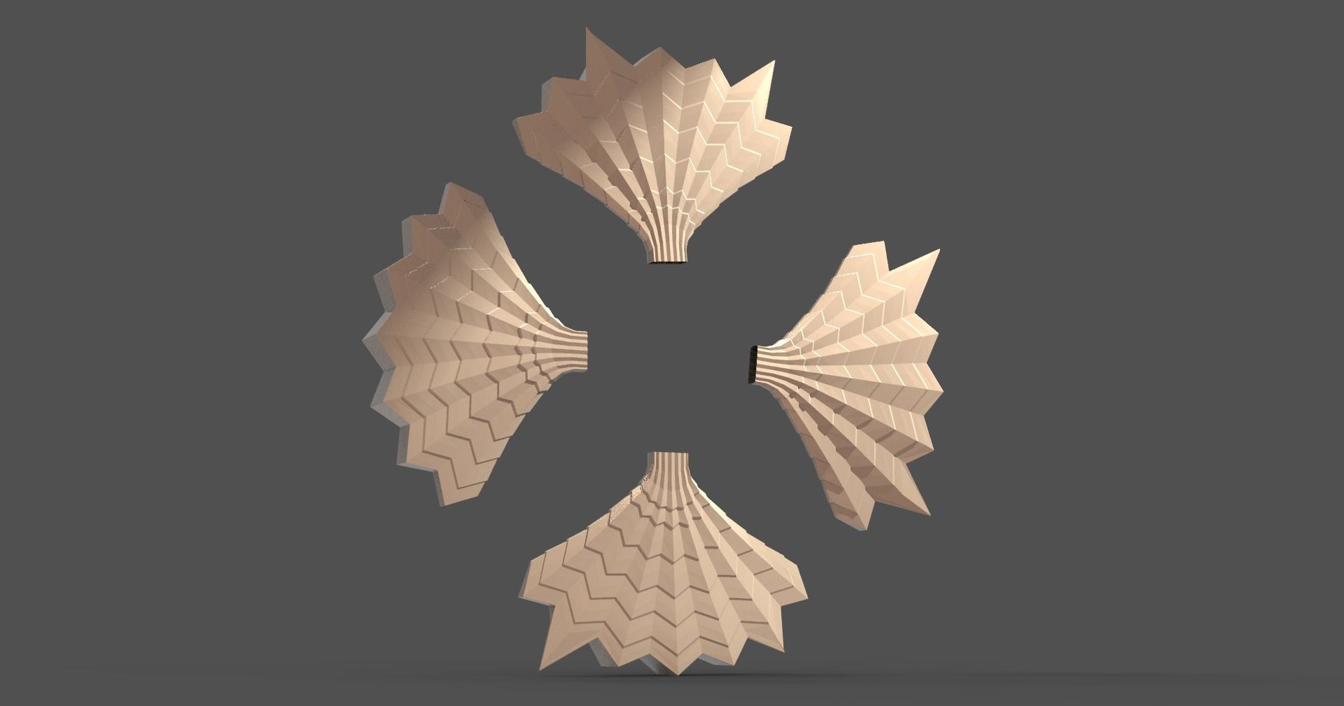 Celtic mirror cross sculpture collection Low-poly 3D model_9