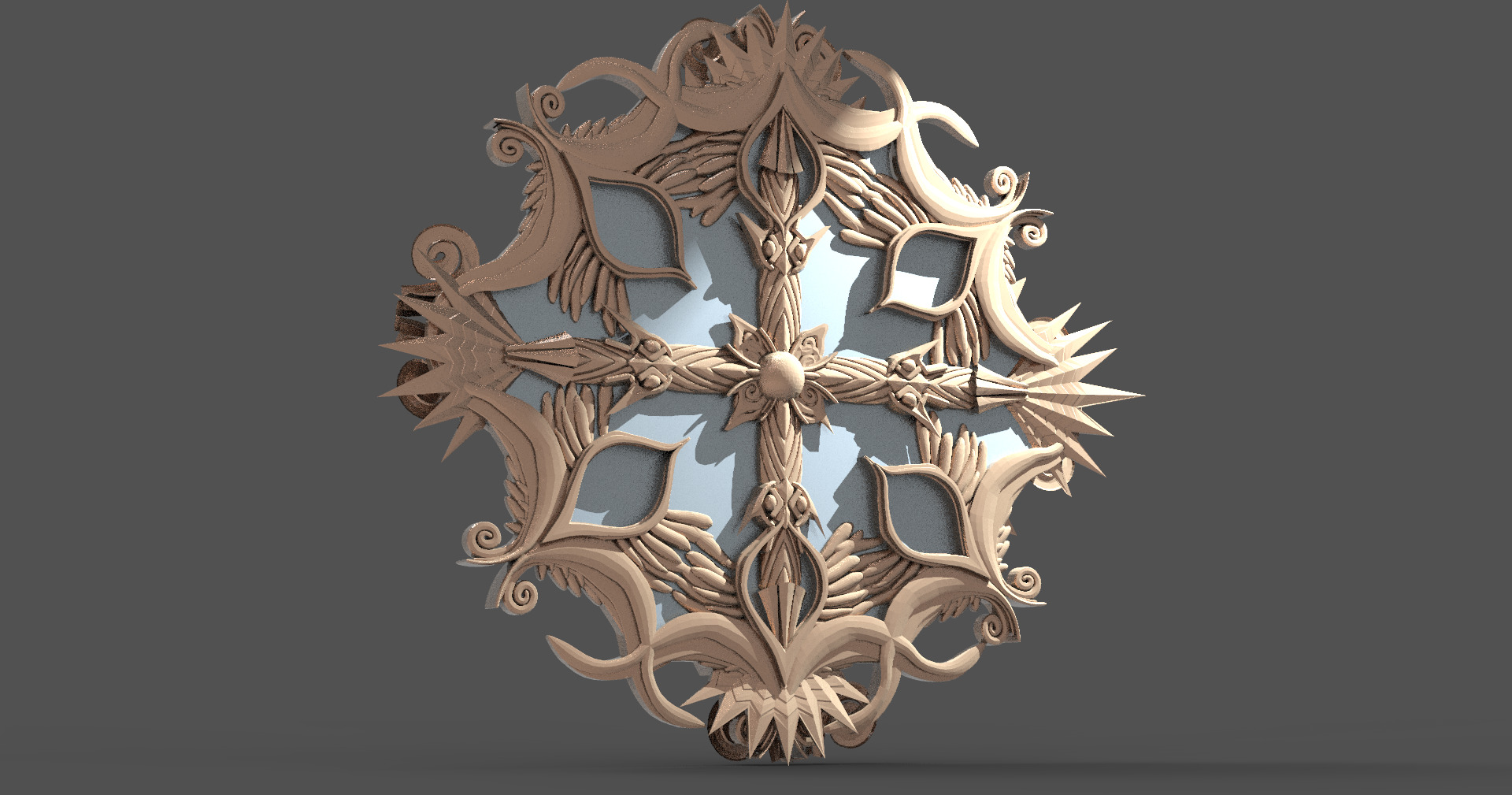 Gold Celtic sea mirror 3  3D model_4