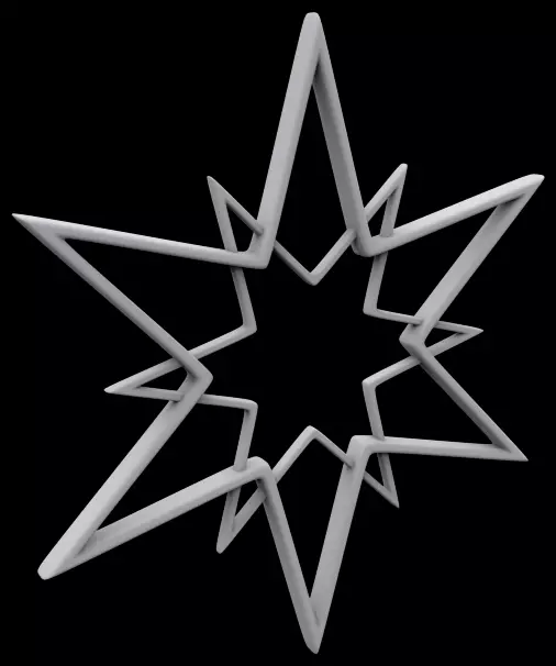 Hollow star ornament 3D print model_0