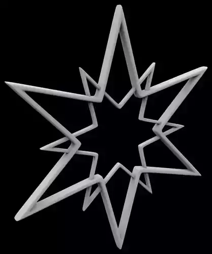 Hollow star ornament 3D print model