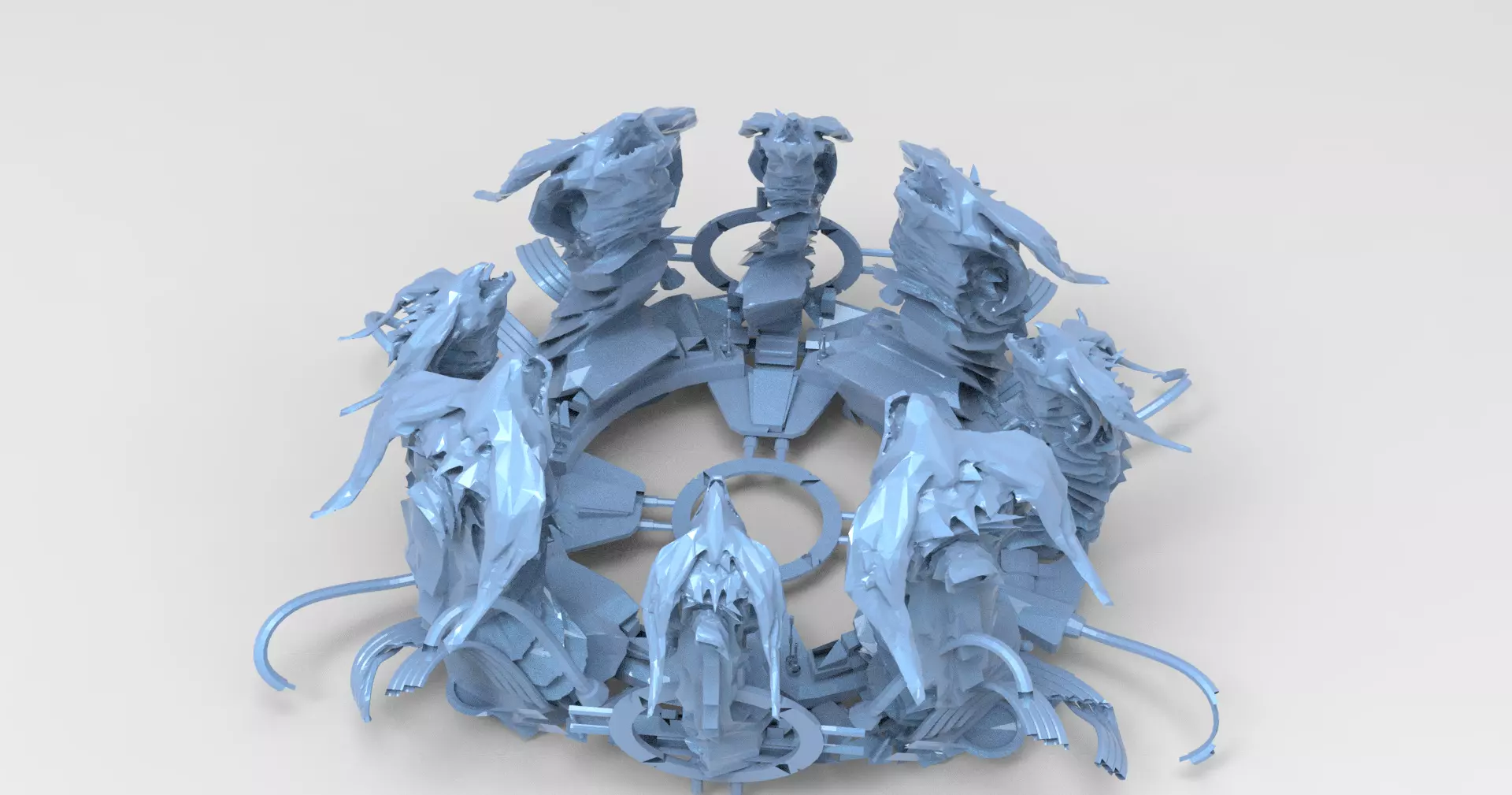 Dragon Portal Hadron collider ground floor Low-poly 3D model