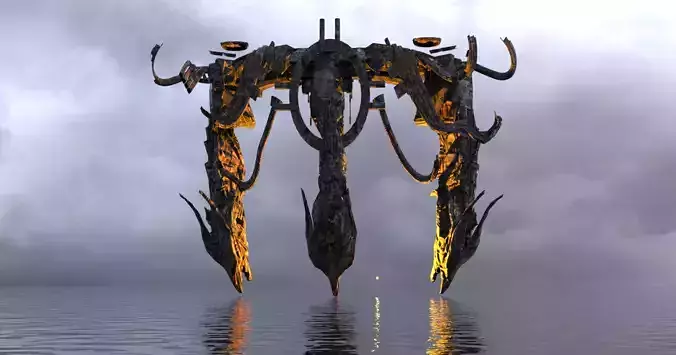 Dragon portal sci fi Hedron collider ancient pillars