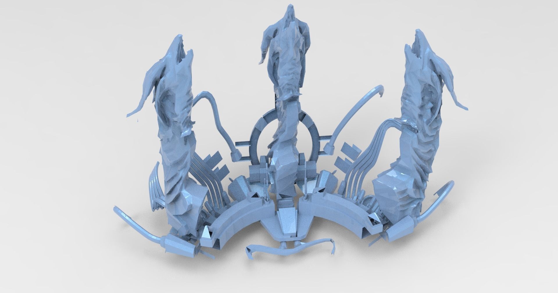 Dragon portal sci fi hedron collider wall  Low-poly 3D model_1
