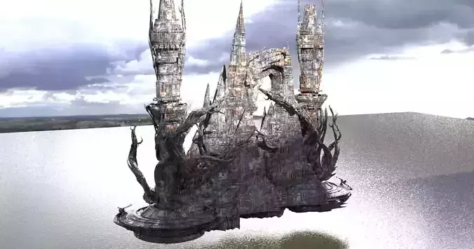 Winter White claw Tree Mountain castle 