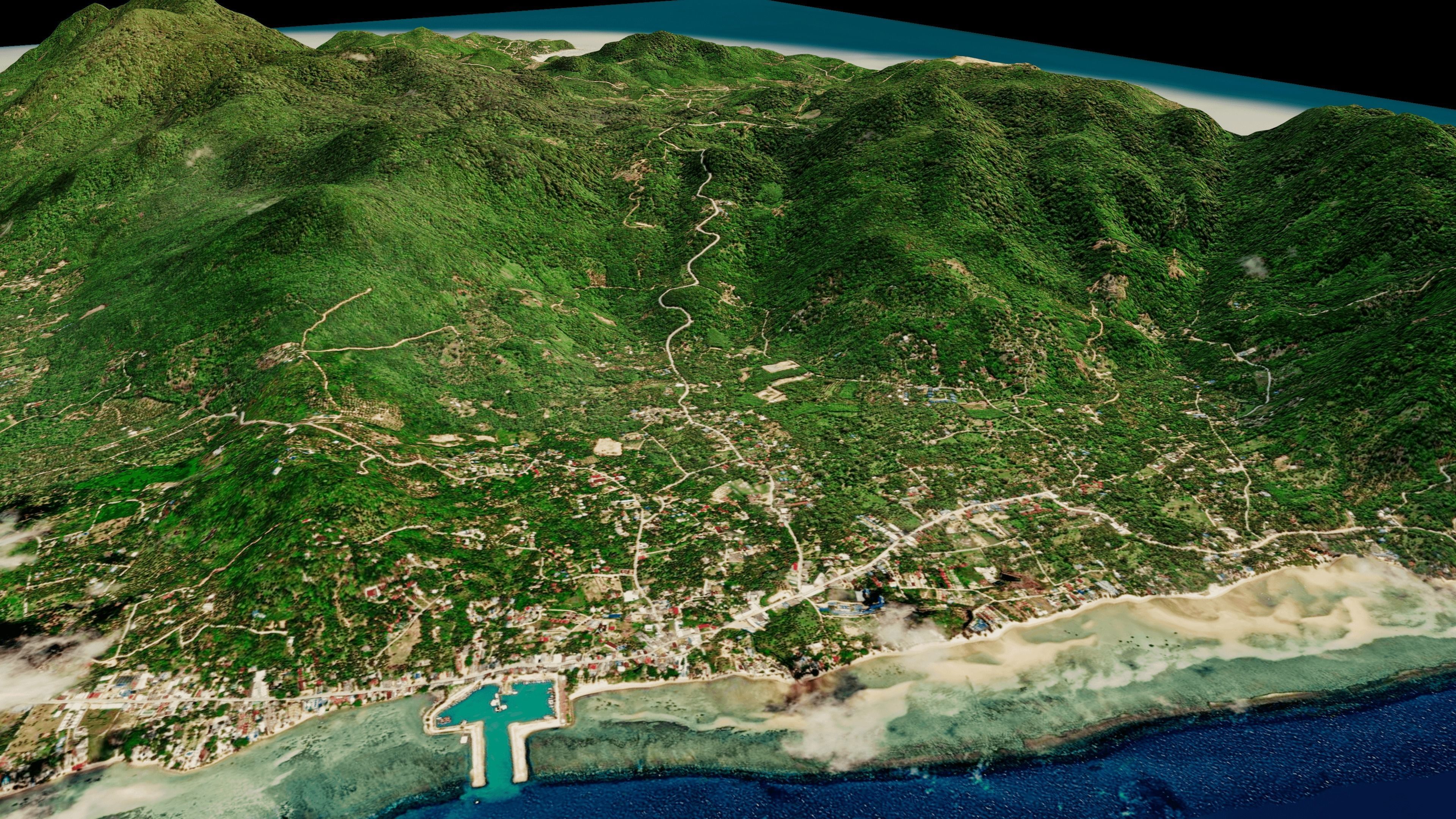 Ko Pha Ngan Island 3d model terrain Low-poly 3D model_3