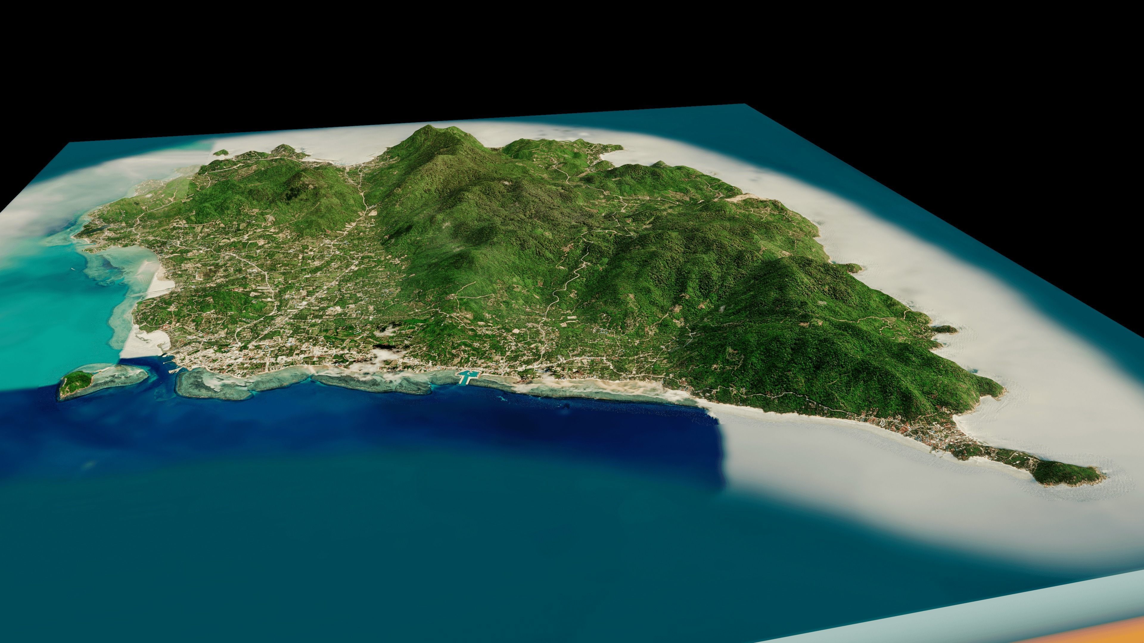 Ko Pha Ngan Island 3d model terrain Low-poly 3D model_4