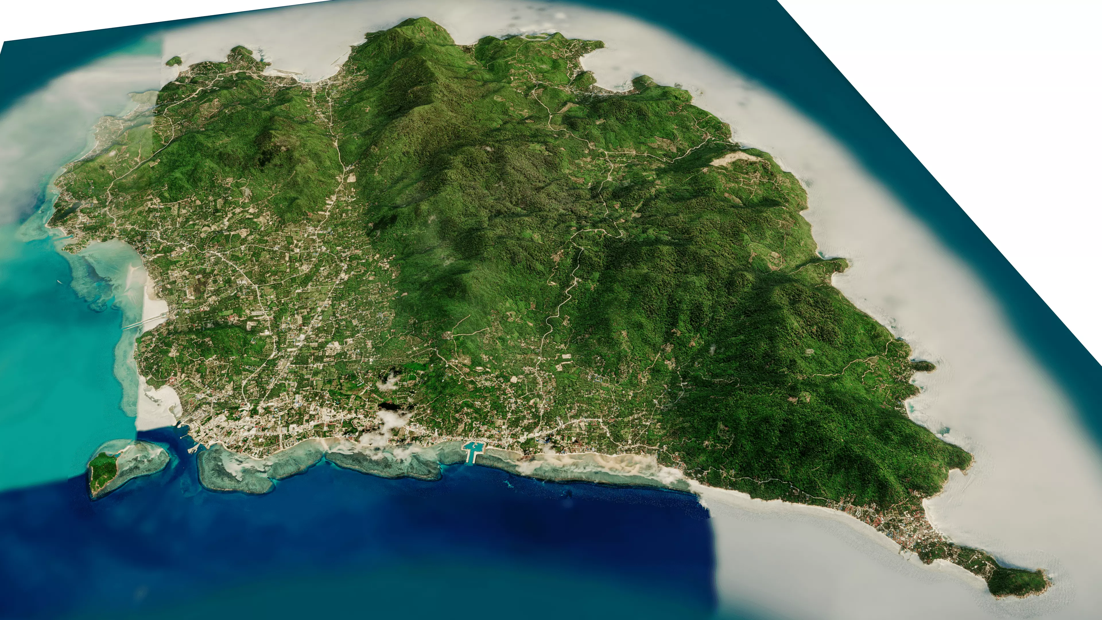 Ko Pha Ngan Island 3d model terrain Low-poly 3D model_0