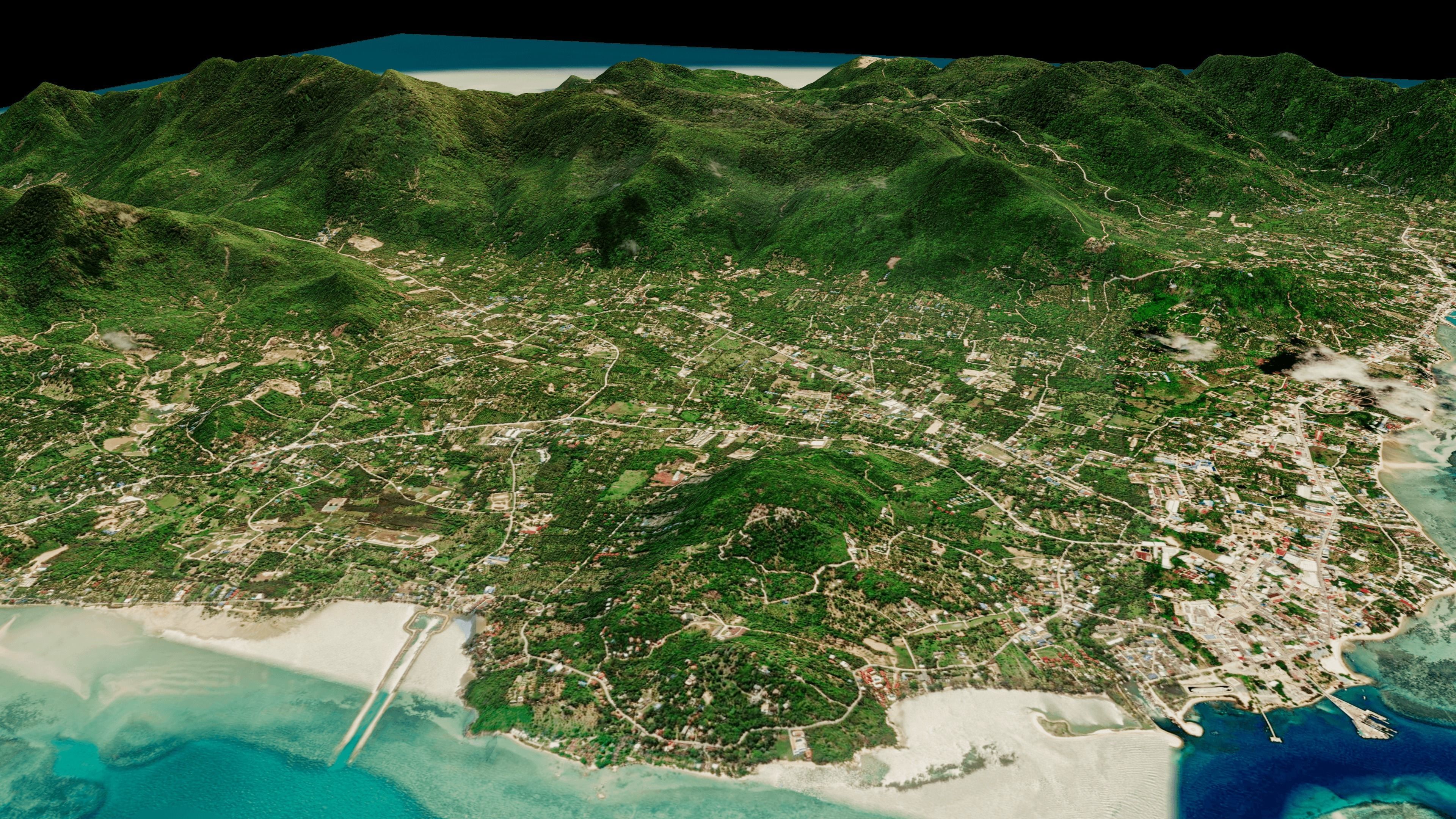 Ko Pha Ngan Island 3d model terrain Low-poly 3D model_1