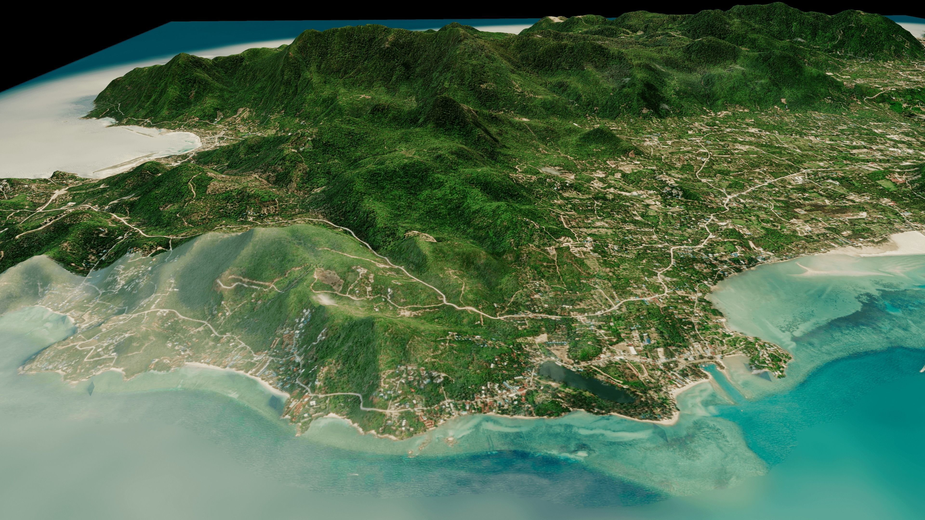 Ko Pha Ngan Island 3d model terrain Low-poly 3D model_5