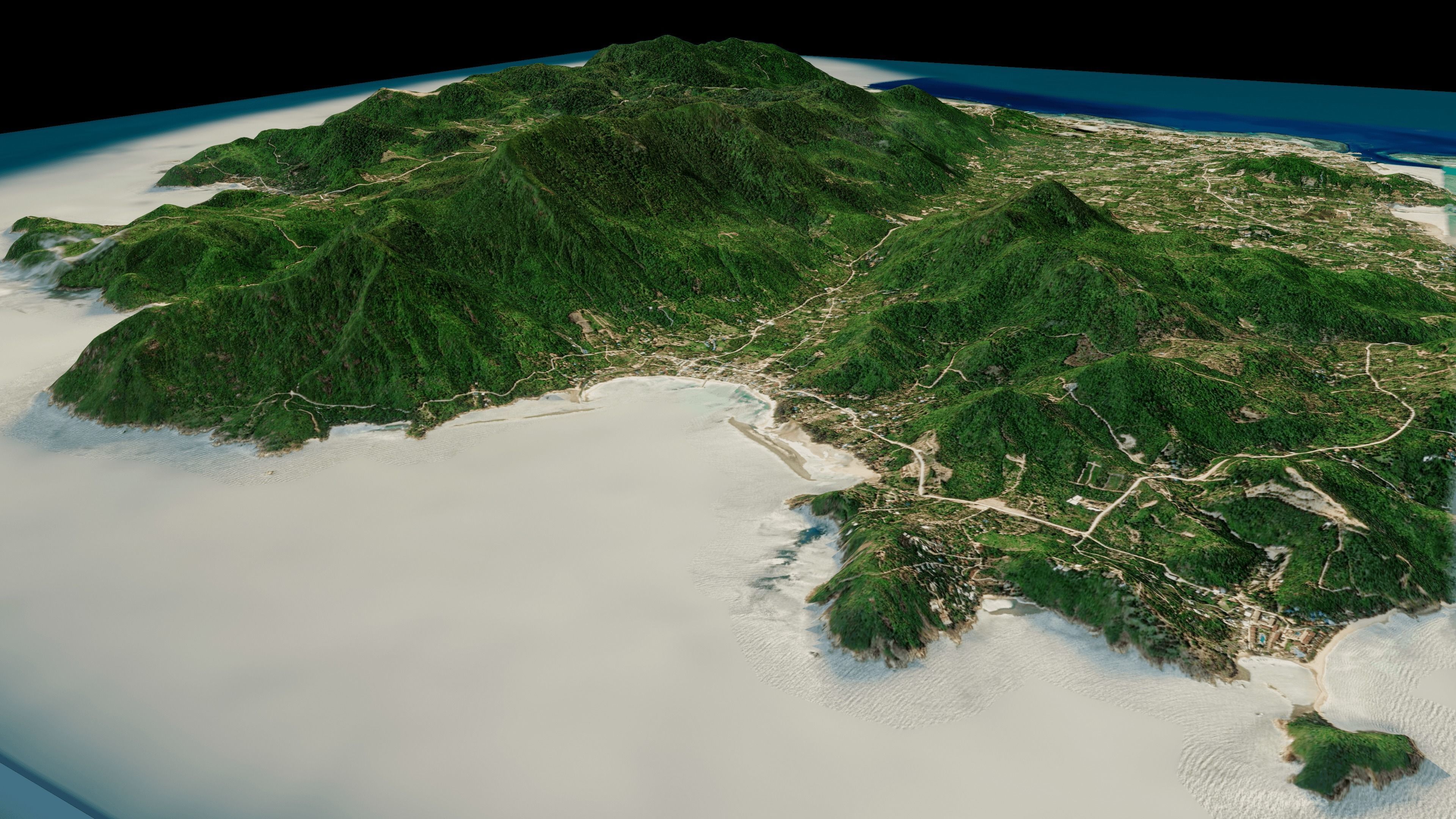 Ko Pha Ngan Island 3d model terrain Low-poly 3D model_7