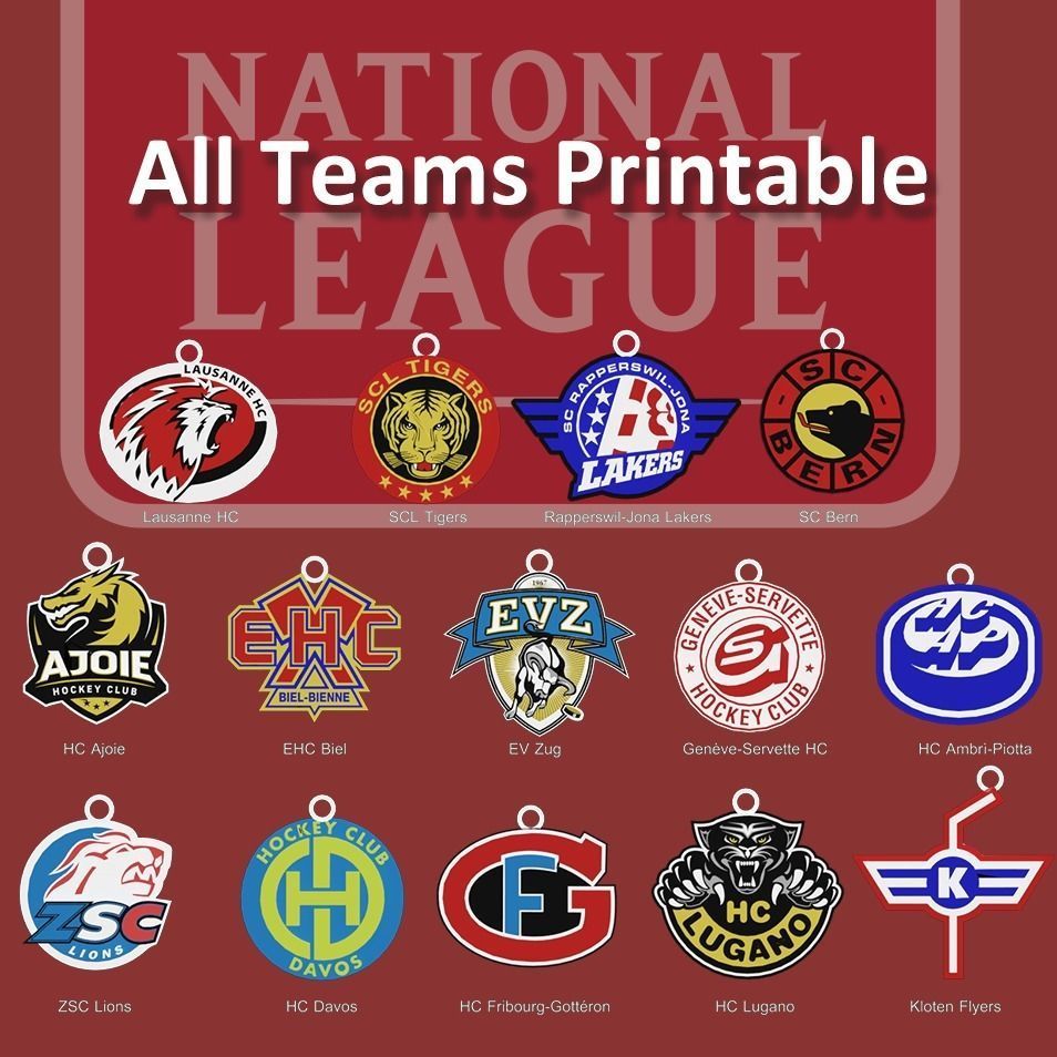Swiss National League ice hockey all teams printable 3D print model_46
