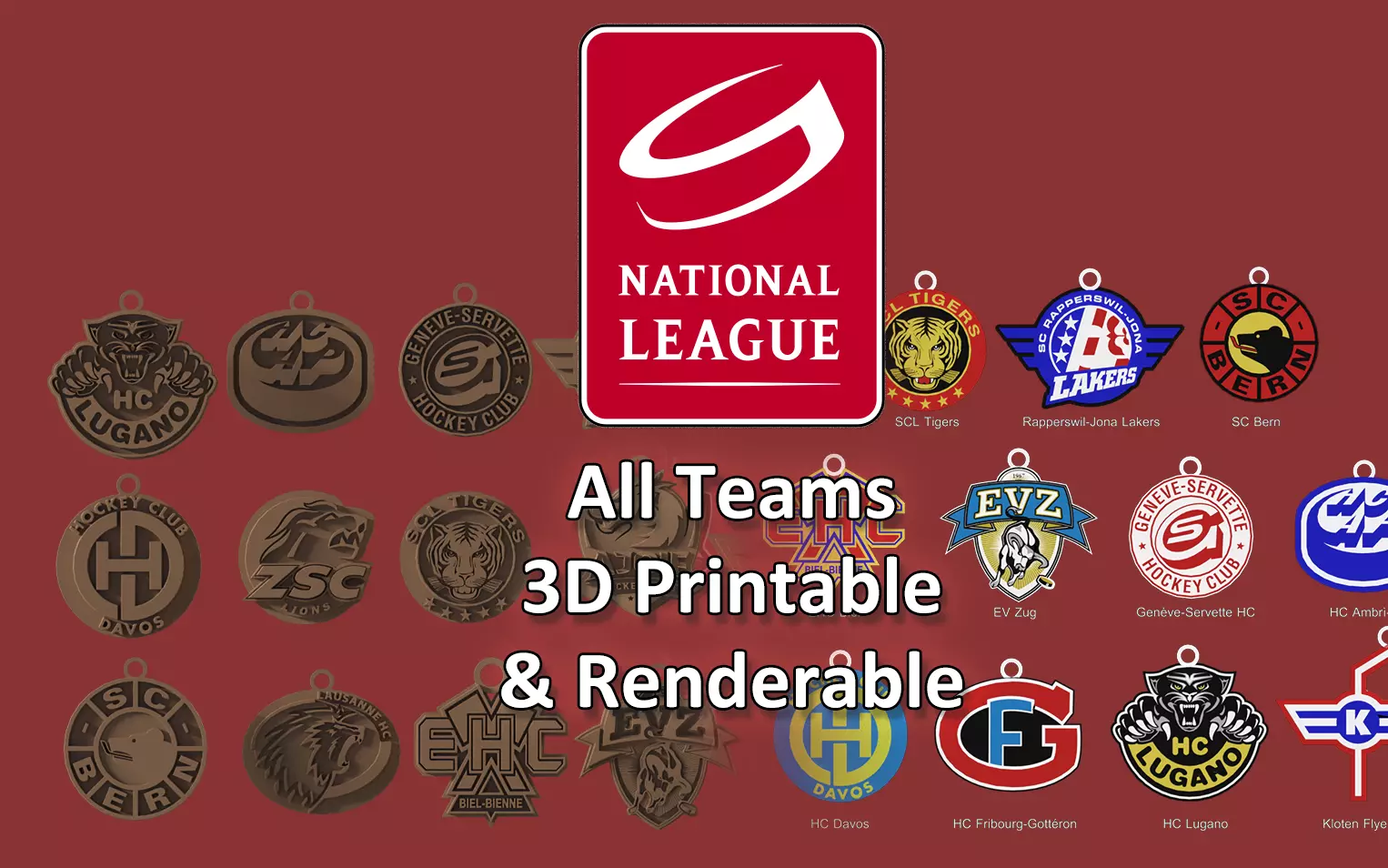 Swiss National League ice hockey all teams printable 3D print model_0