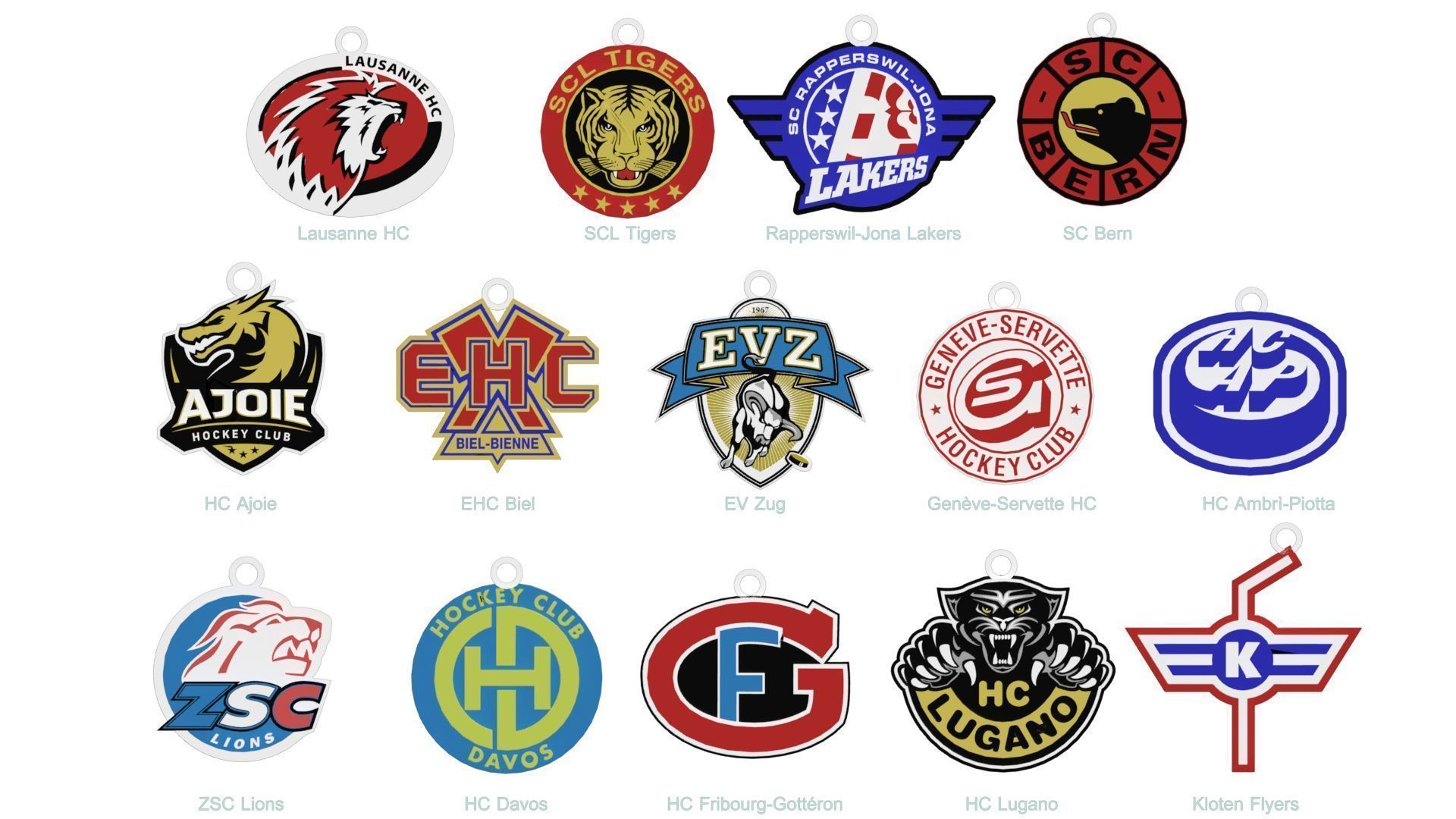 Swiss National League ice hockey all teams printable 3D print model_45