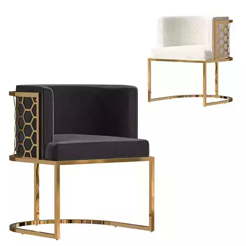 Carma Black Velvet Lounge Chair - Brushed Gold