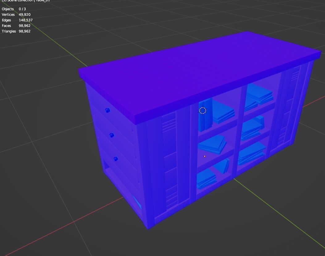 Old Crafting Table Game Ready Free low-poly 3D model_3