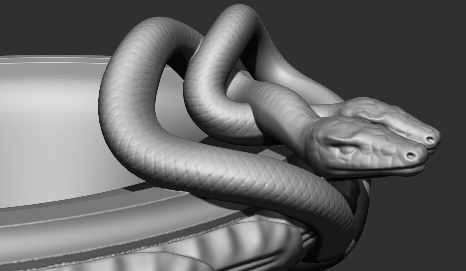 Classical Urn with snakes decoration 3D model_8