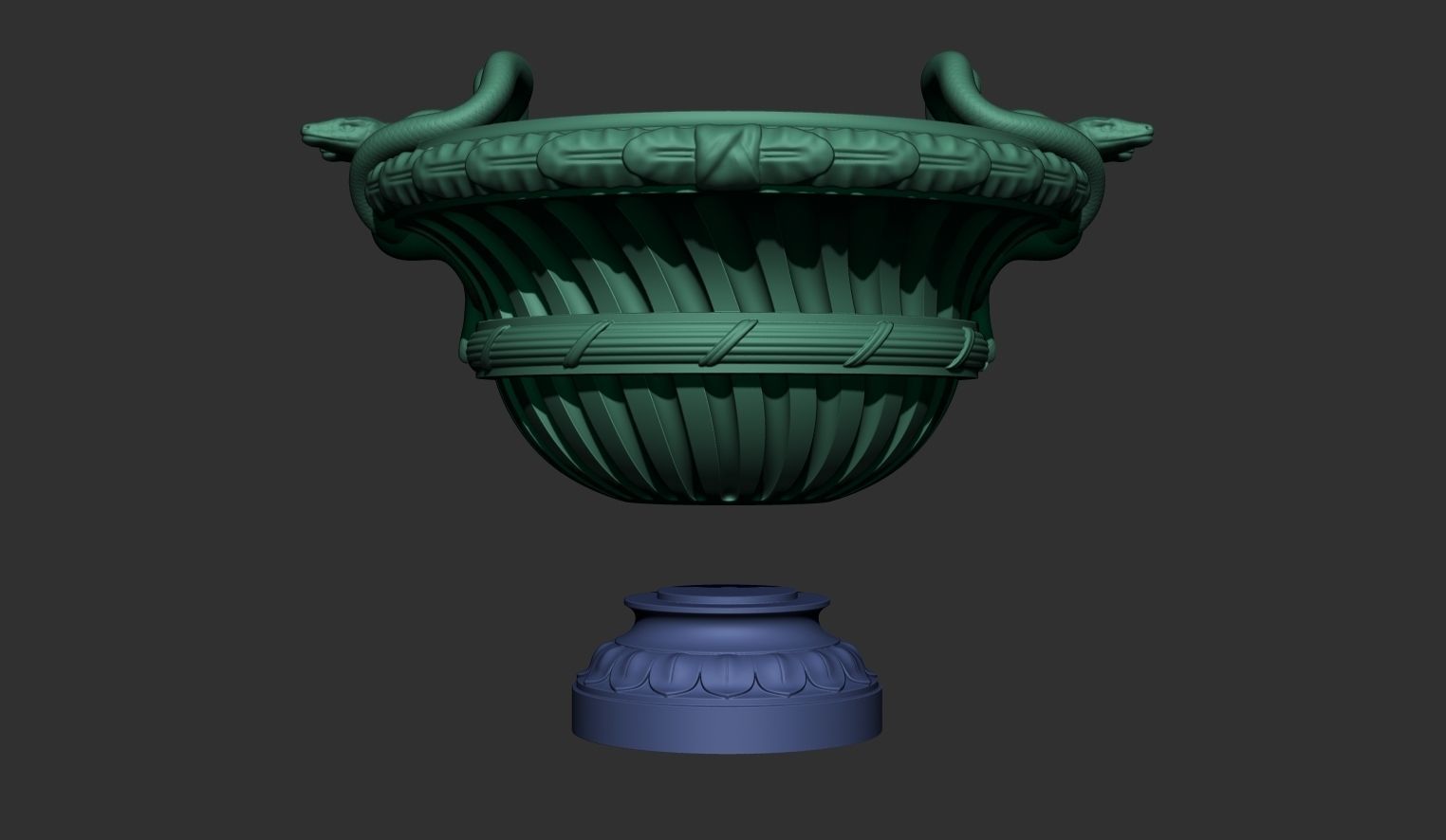 Classical Urn with snakes decoration 3D model_9
