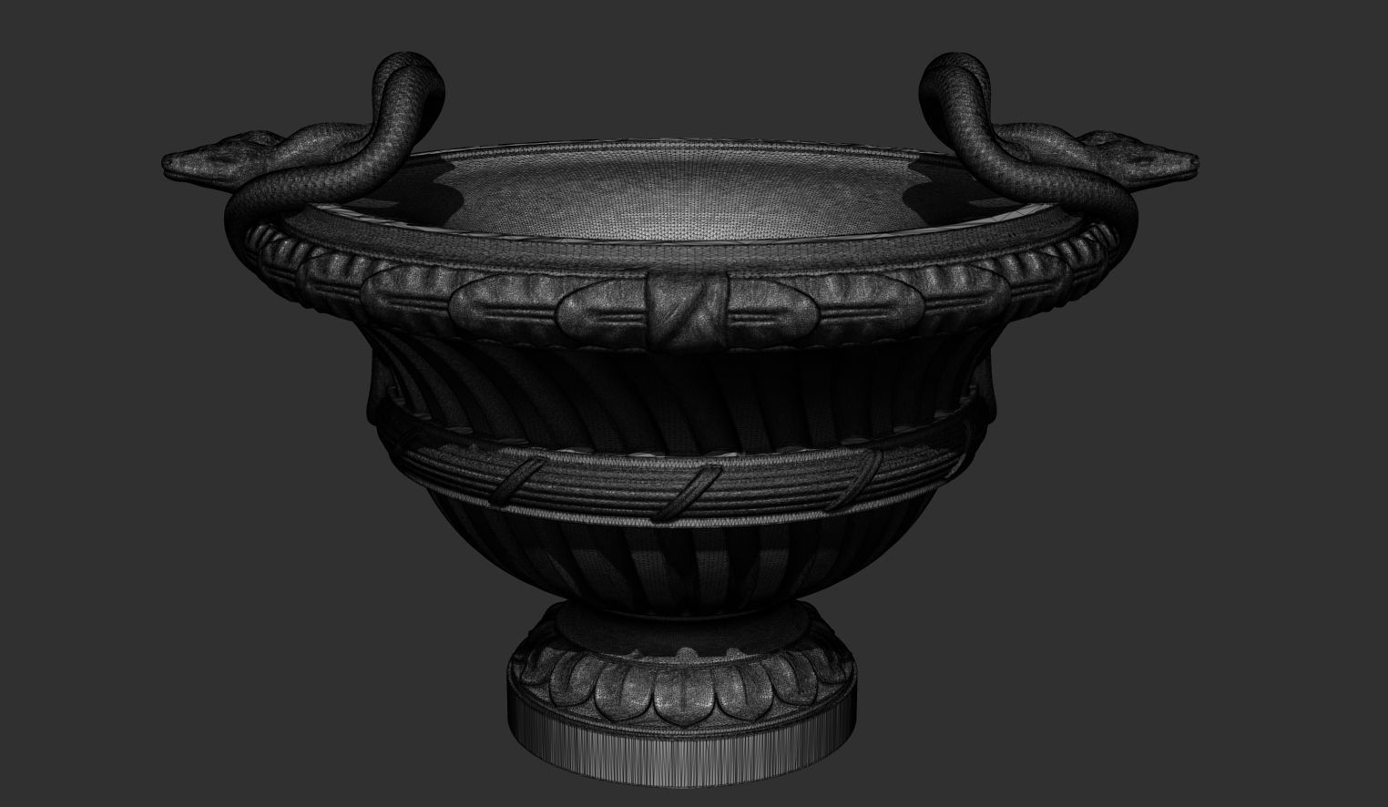 Classical Urn with snakes decoration 3D model_4