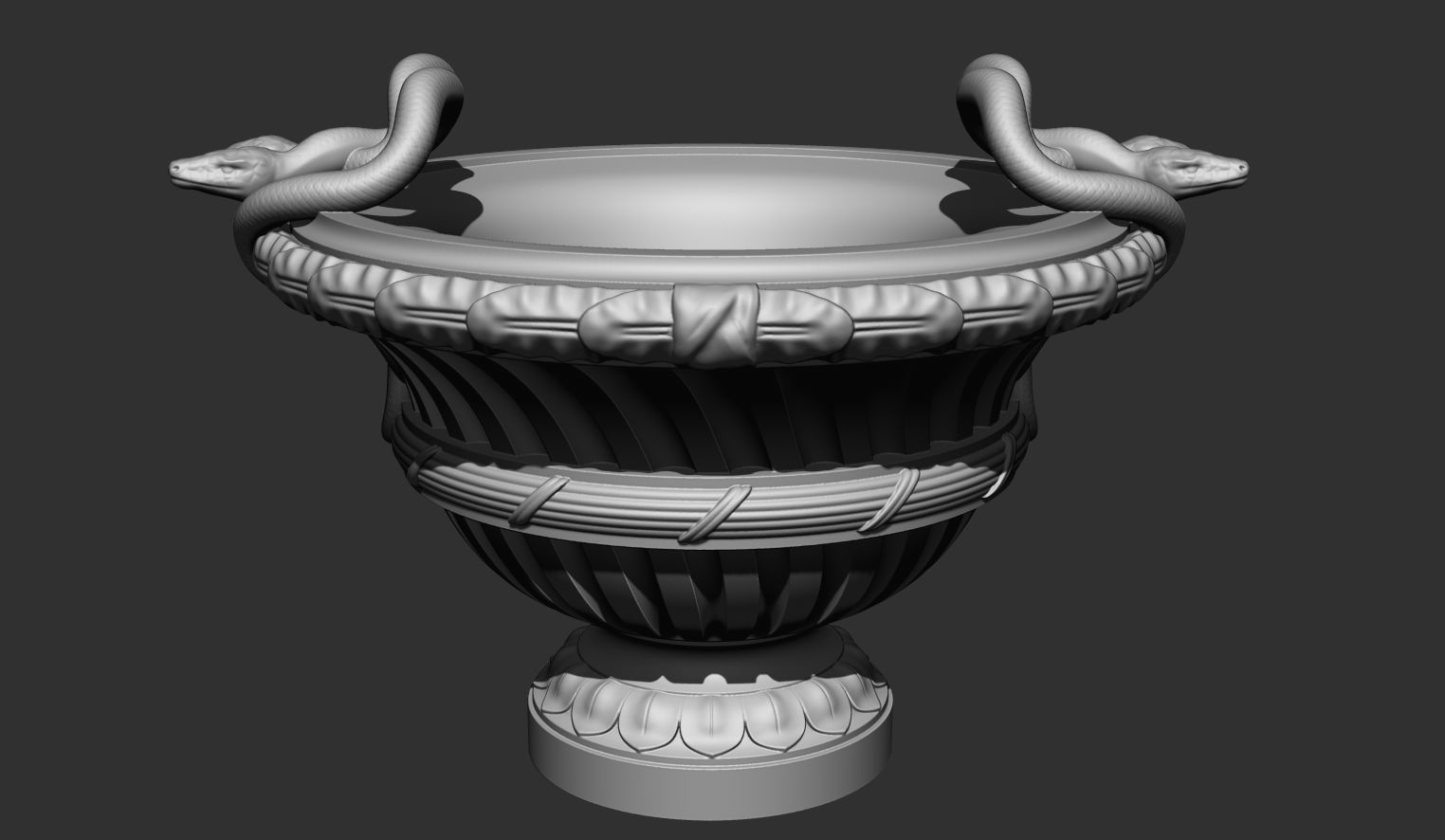 Classical Urn with snakes decoration 3D model_3
