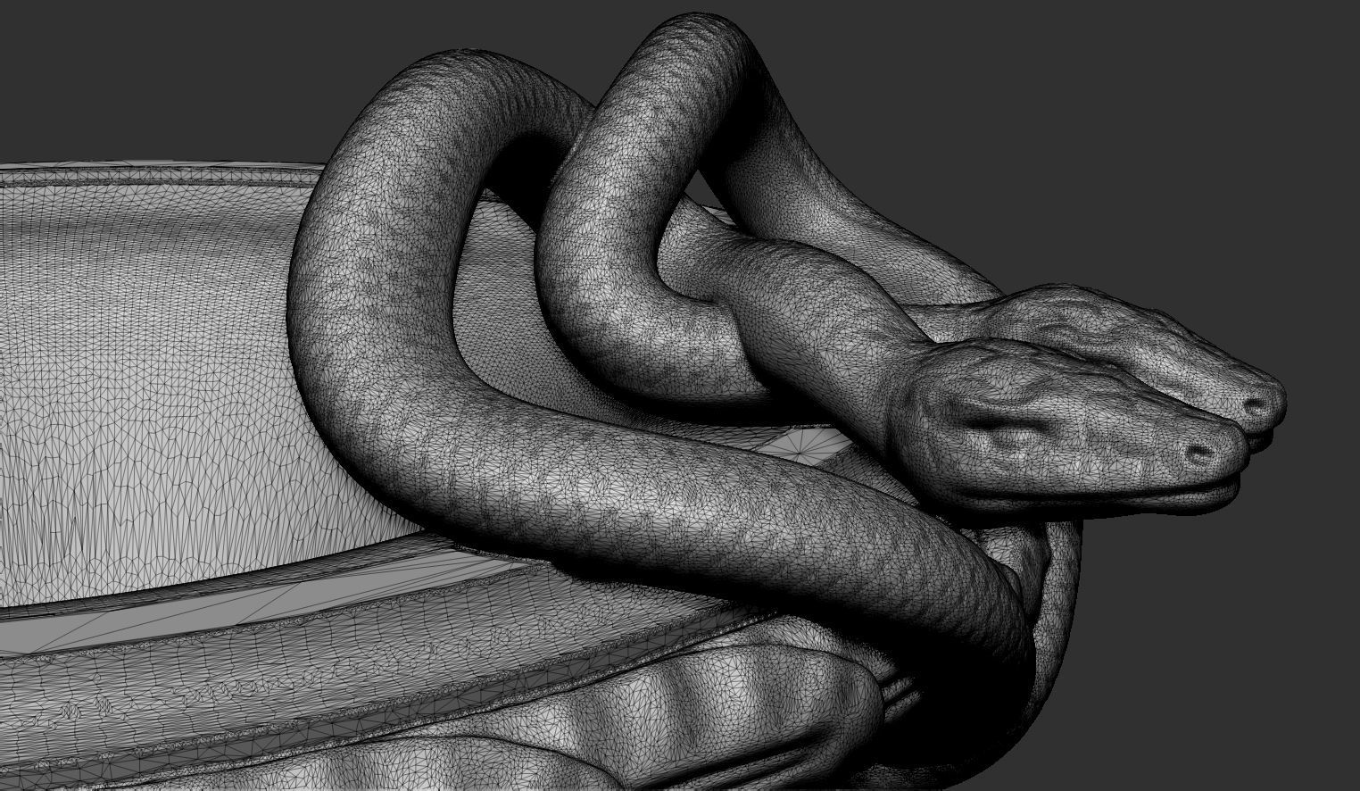 Classical Urn with snakes decoration 3D model_7