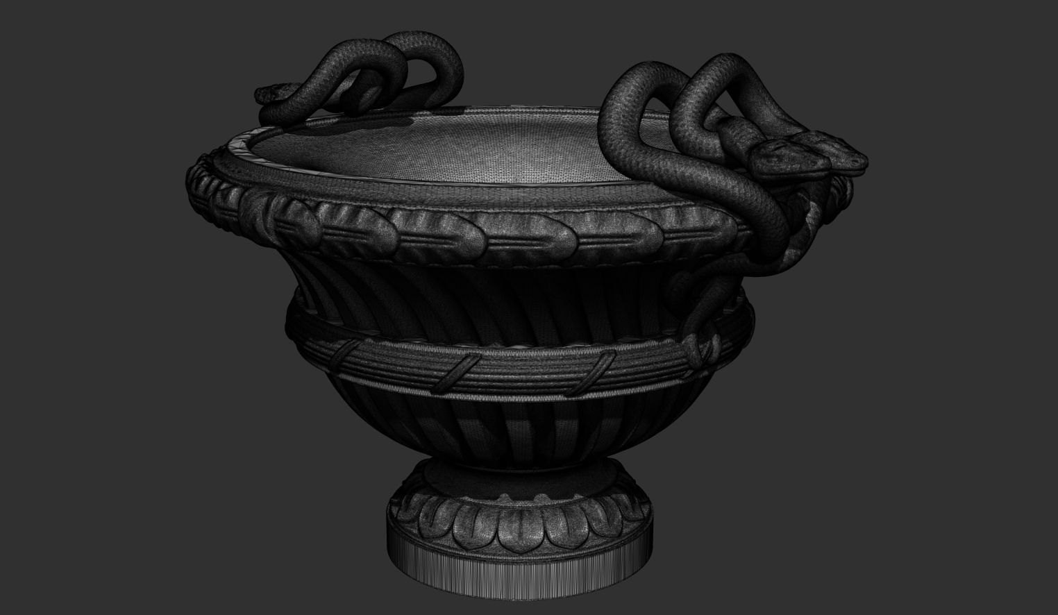 Classical Urn with snakes decoration 3D model_6