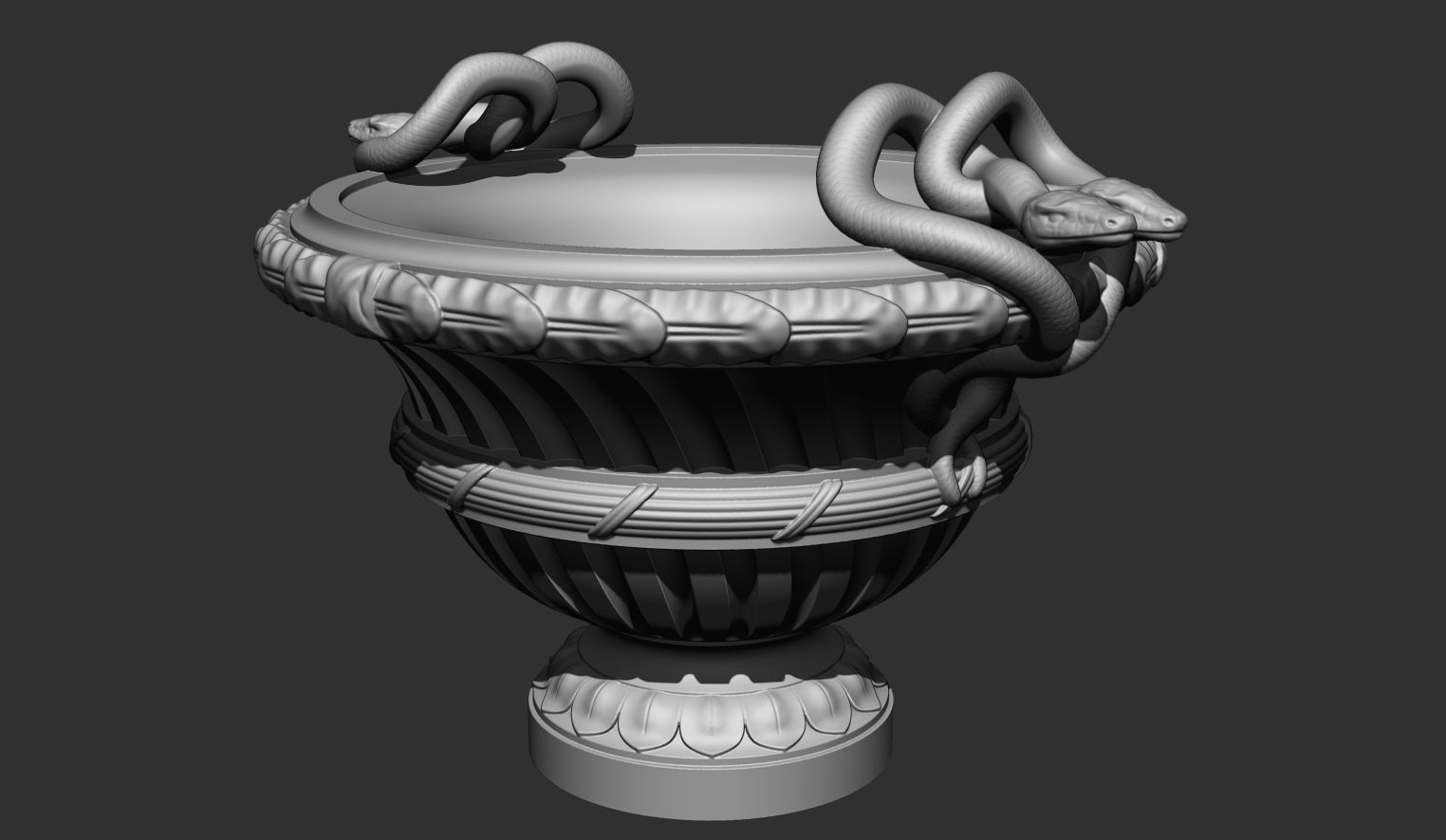 Classical Urn with snakes decoration 3D model_5