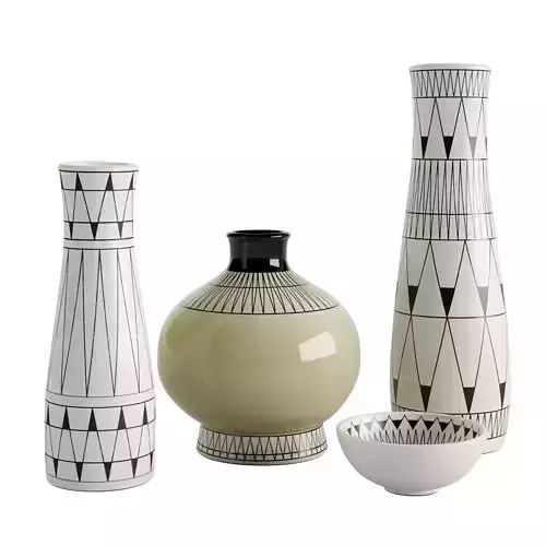 Set Bowl and 3 Vases by Aribia