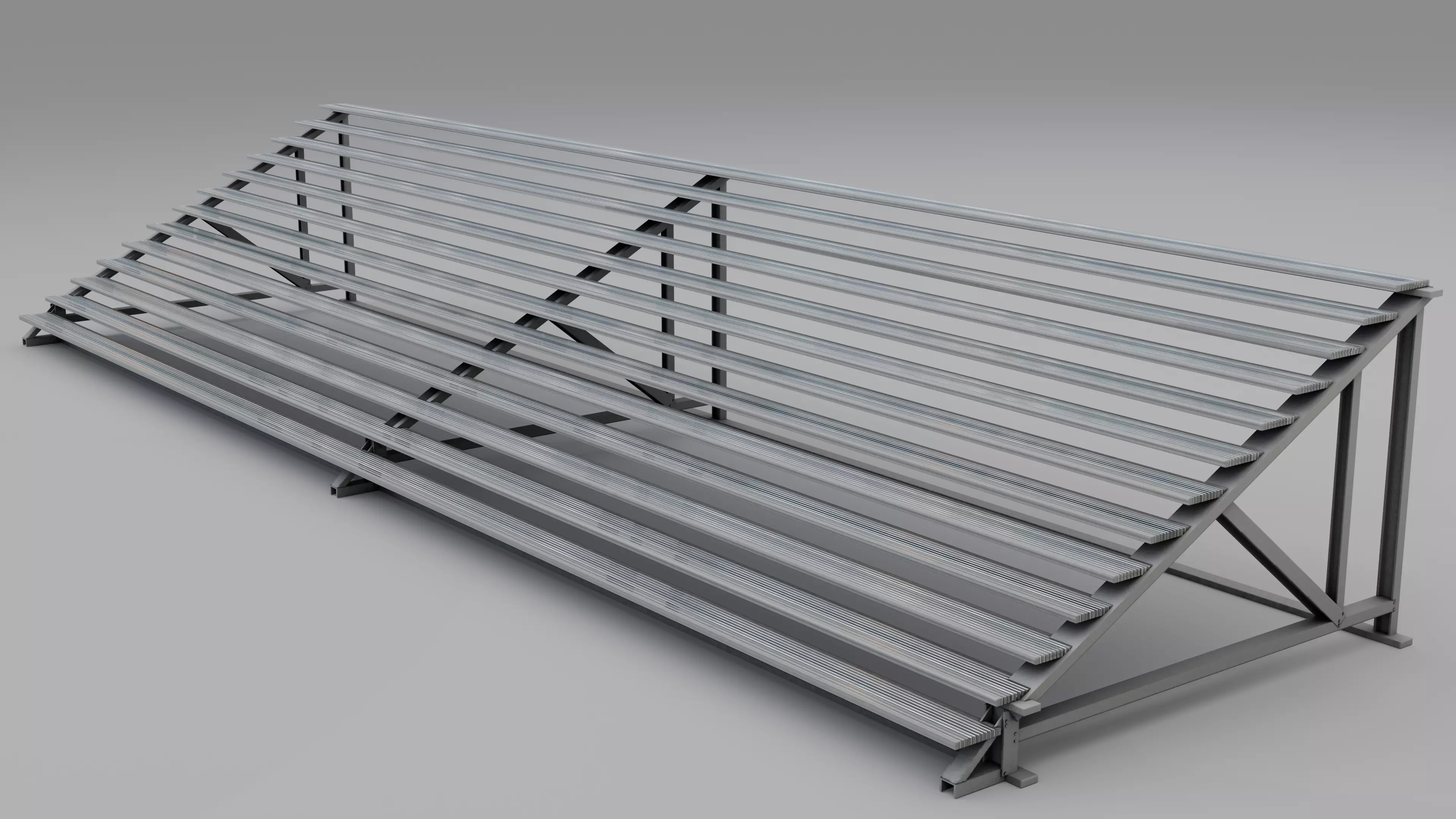 Indoor Gymnasium Bleachers  Low-poly 3D model_0