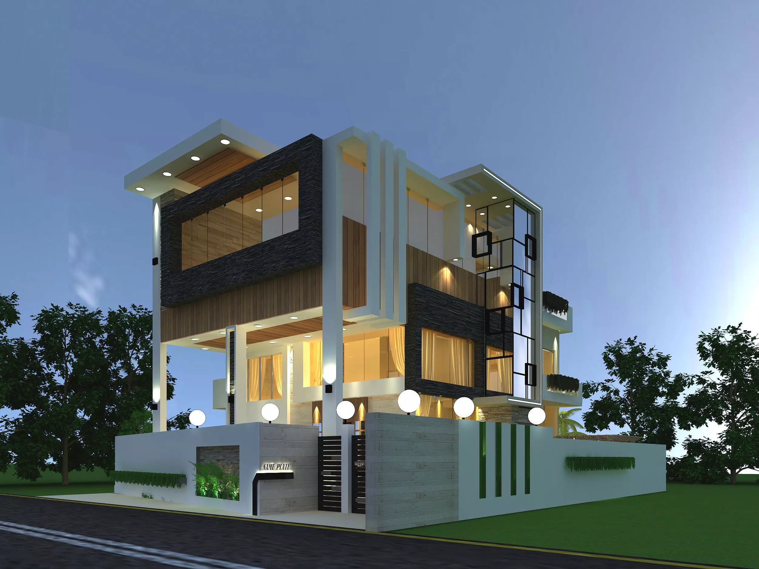 A LUXURY EXTERIOR DESIGN 3D model