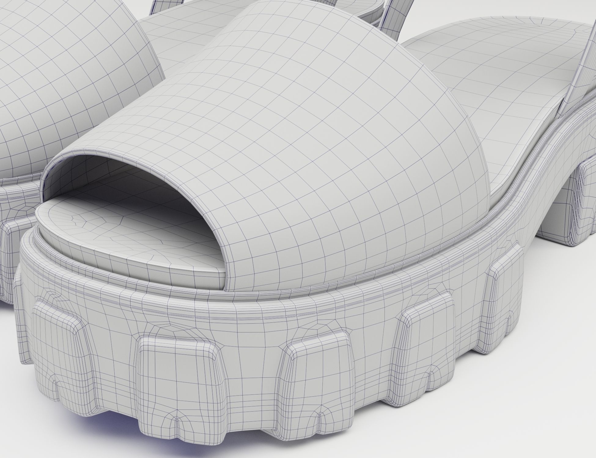 Monolith Platform Sandals Prada Black Low-poly 3D model_13