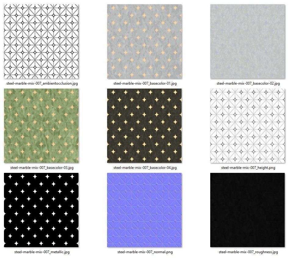 steel and marble tile PBR texture 007 Texture_15