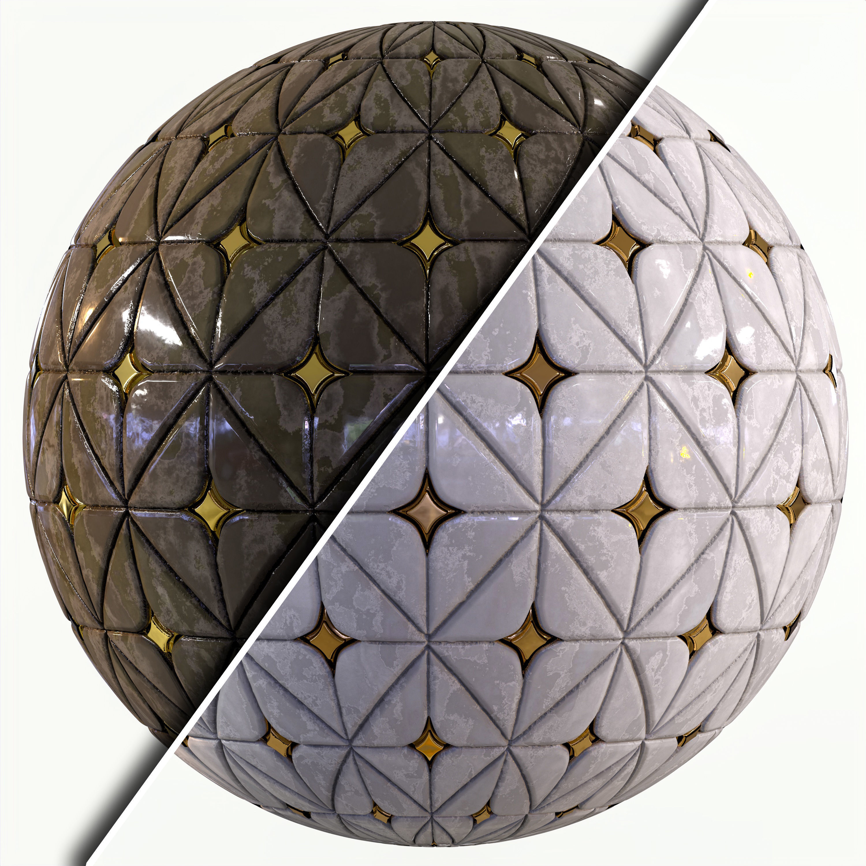 steel and marble tile PBR texture 007 Texture_1