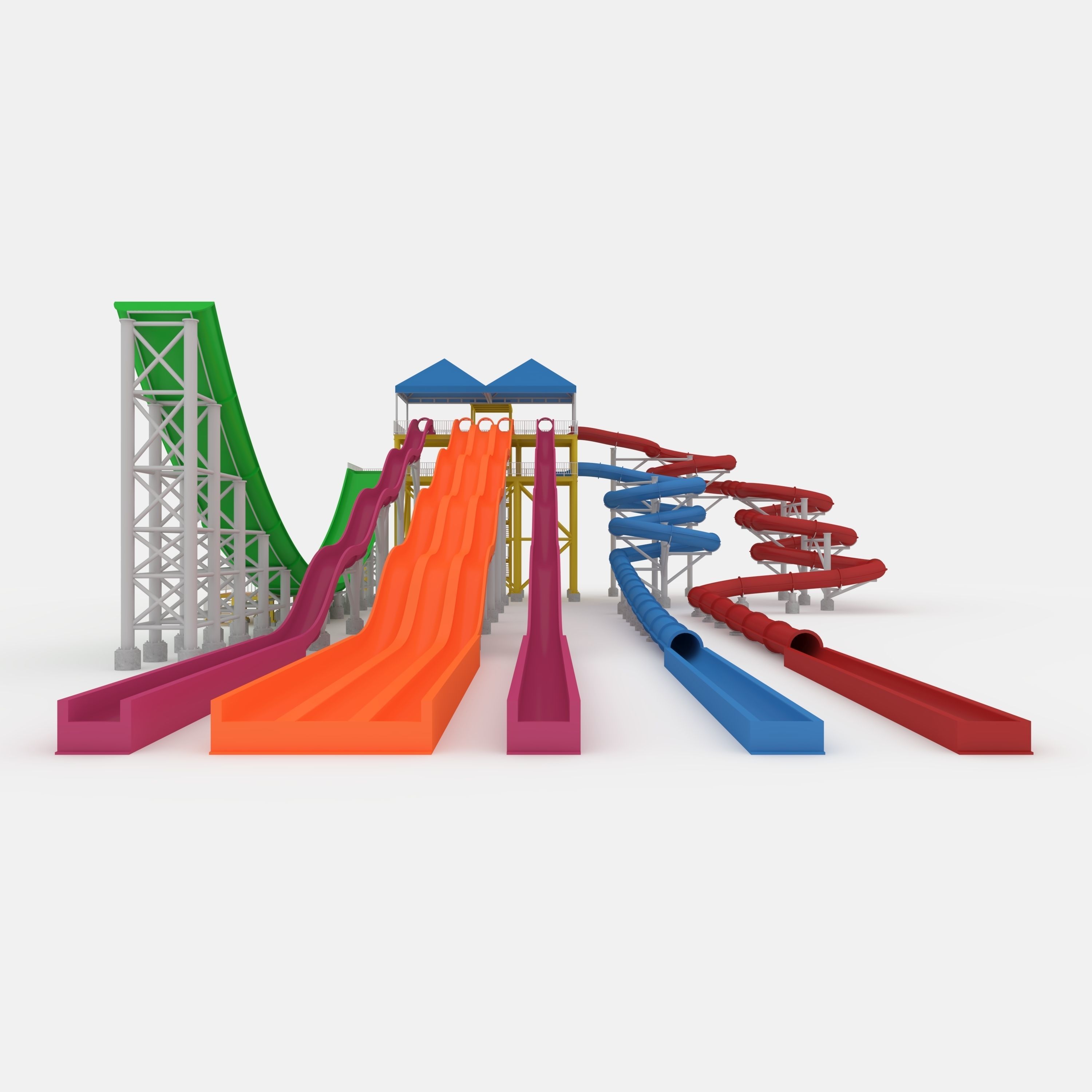Waterpark Slide 12 3D model_4