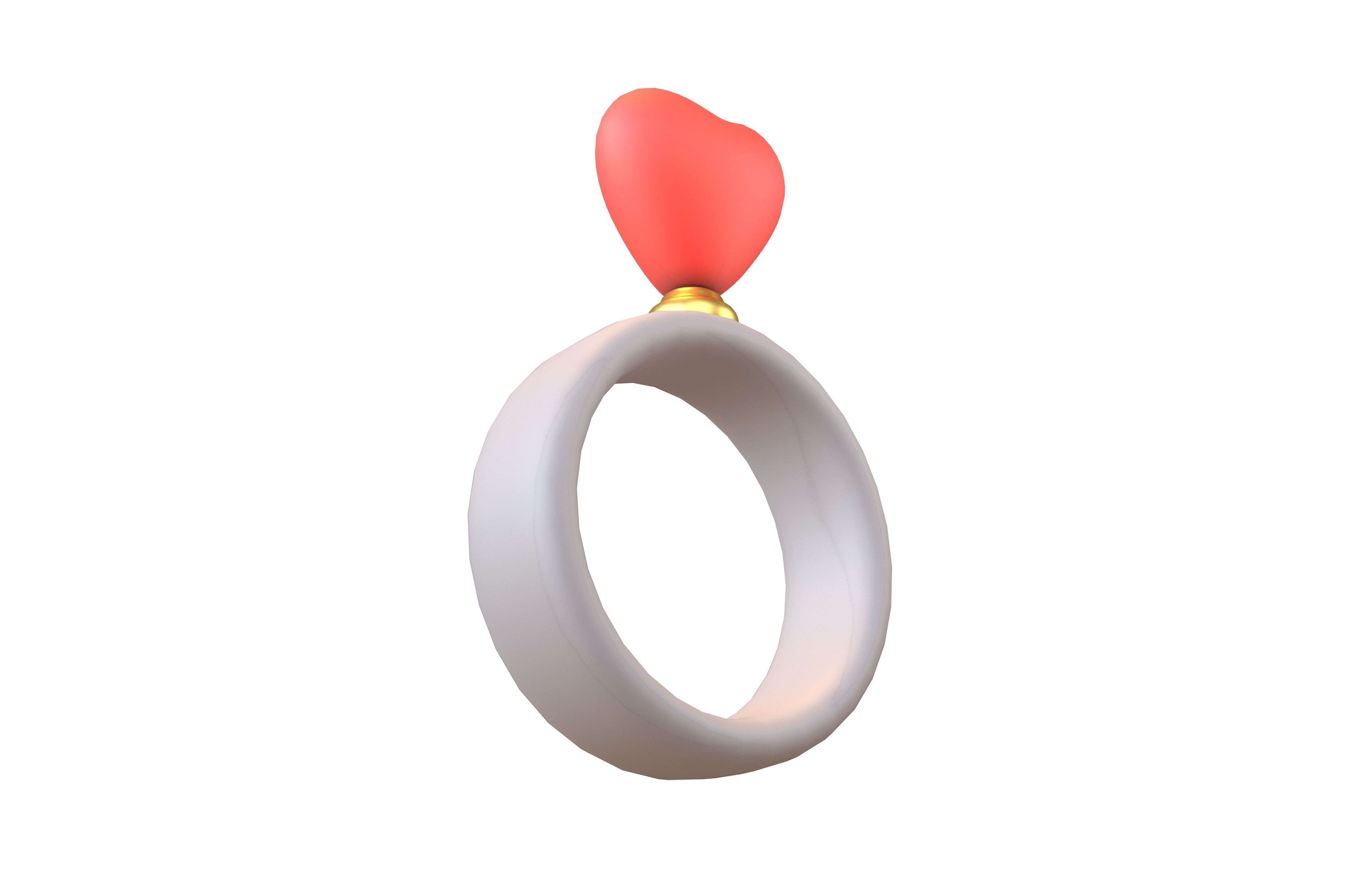 Wedding Rings Icon V1 002 Low-poly 3D model_3