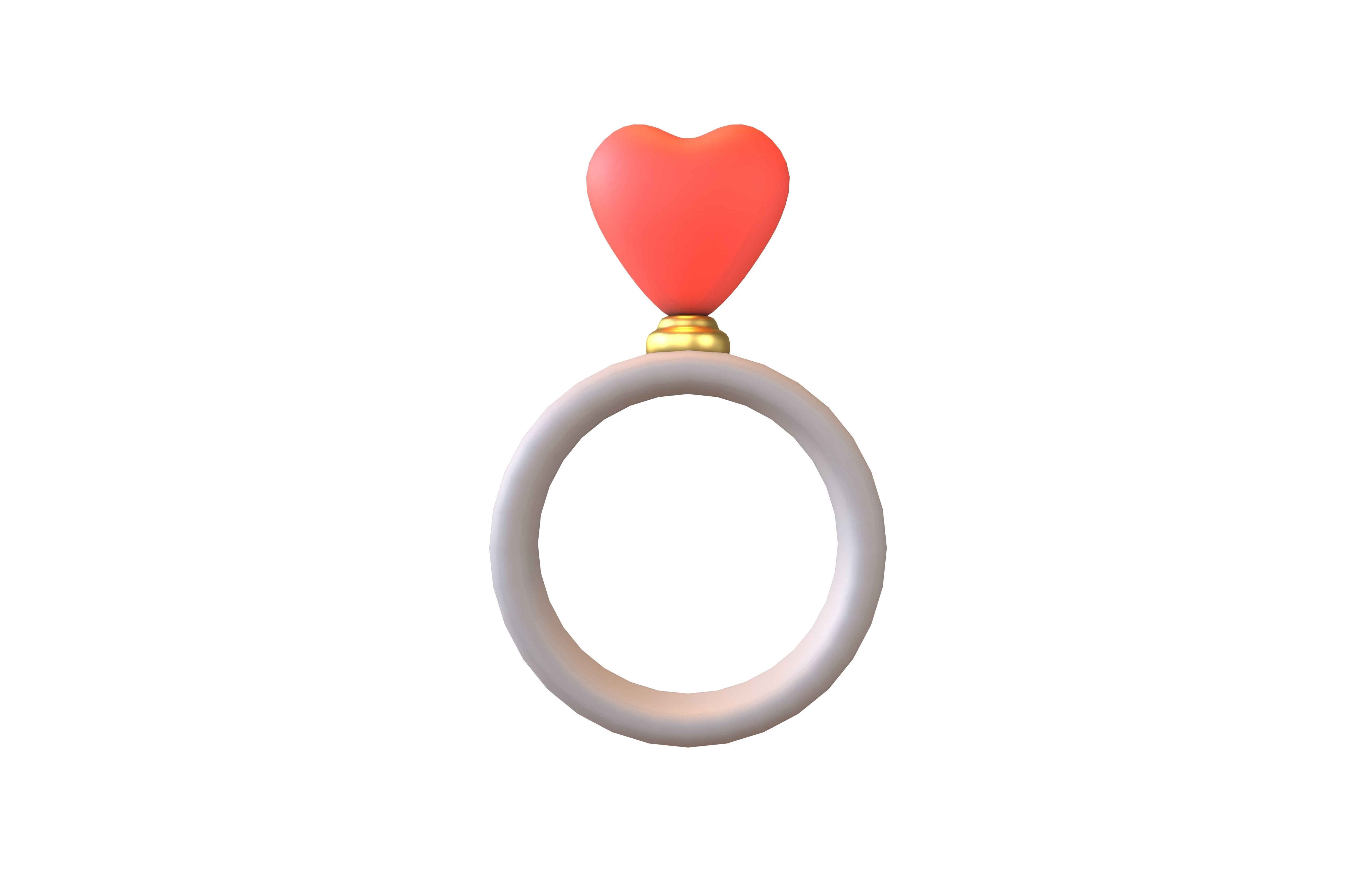 Wedding Rings Icon V1 002 Low-poly 3D model_2