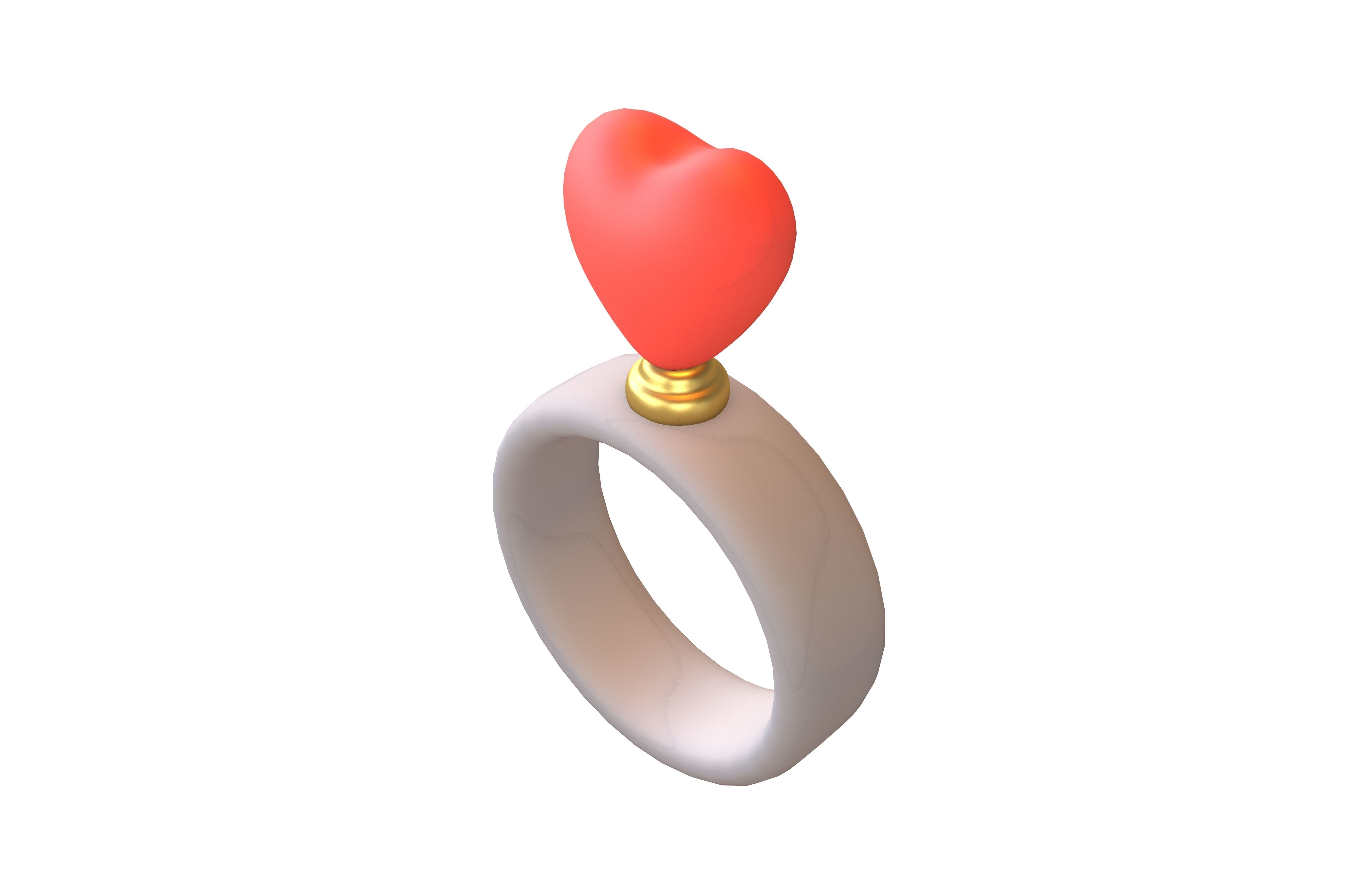 Wedding Rings Icon V1 002 Low-poly 3D model_1