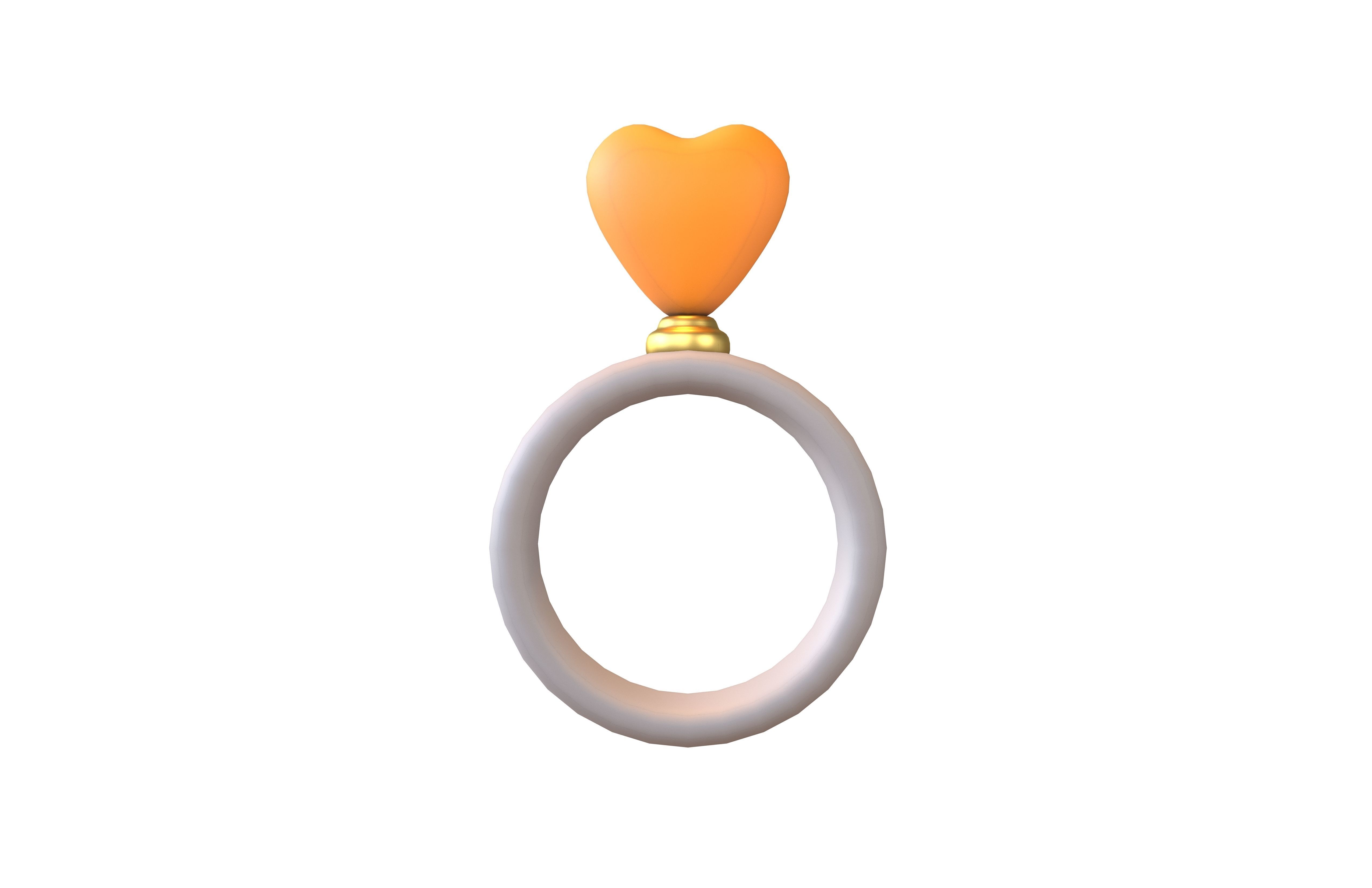 Wedding Rings Icon V1 003 Low-poly 3D model_1