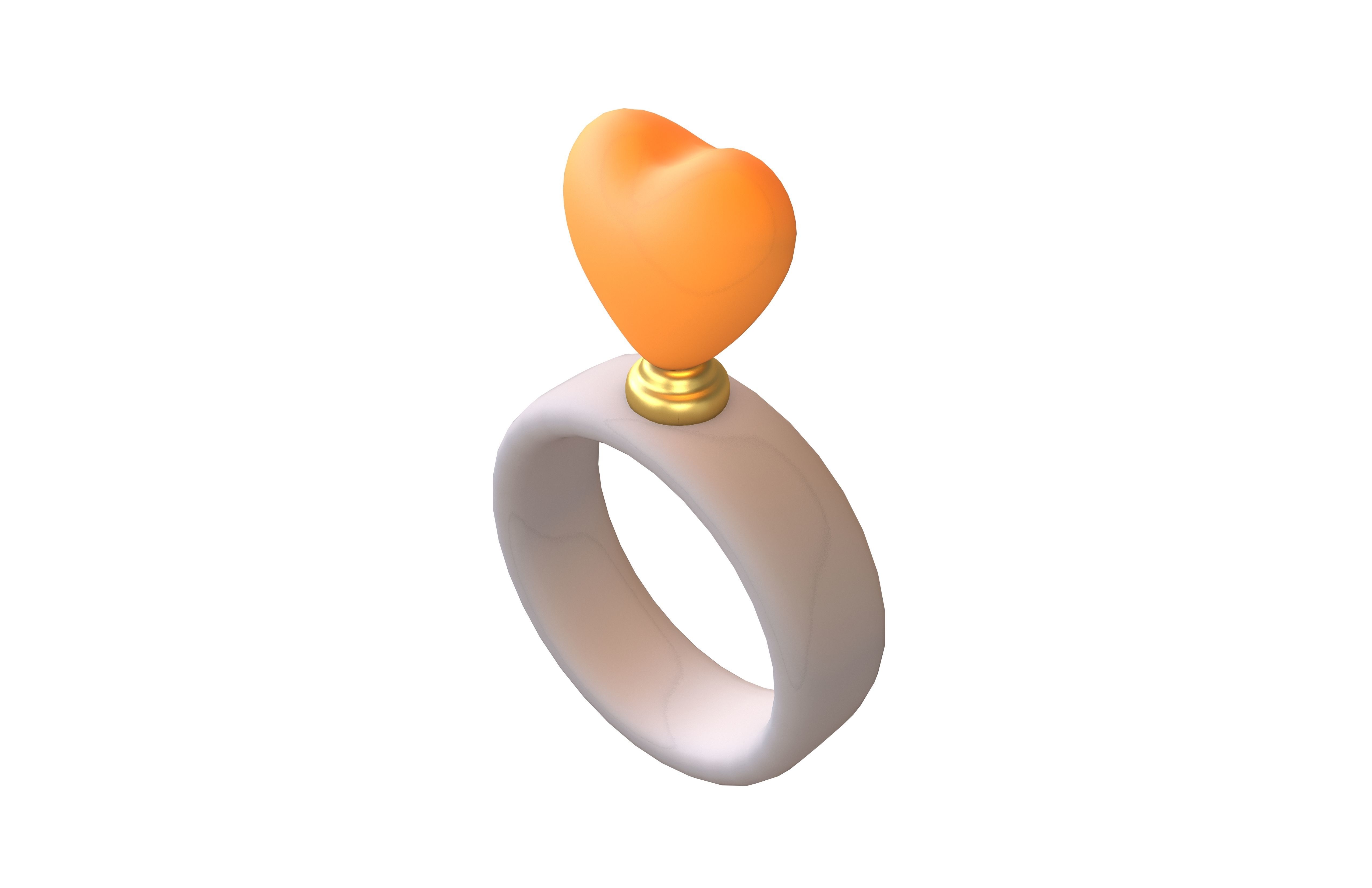 Wedding Rings Icon V1 003 Low-poly 3D model_2