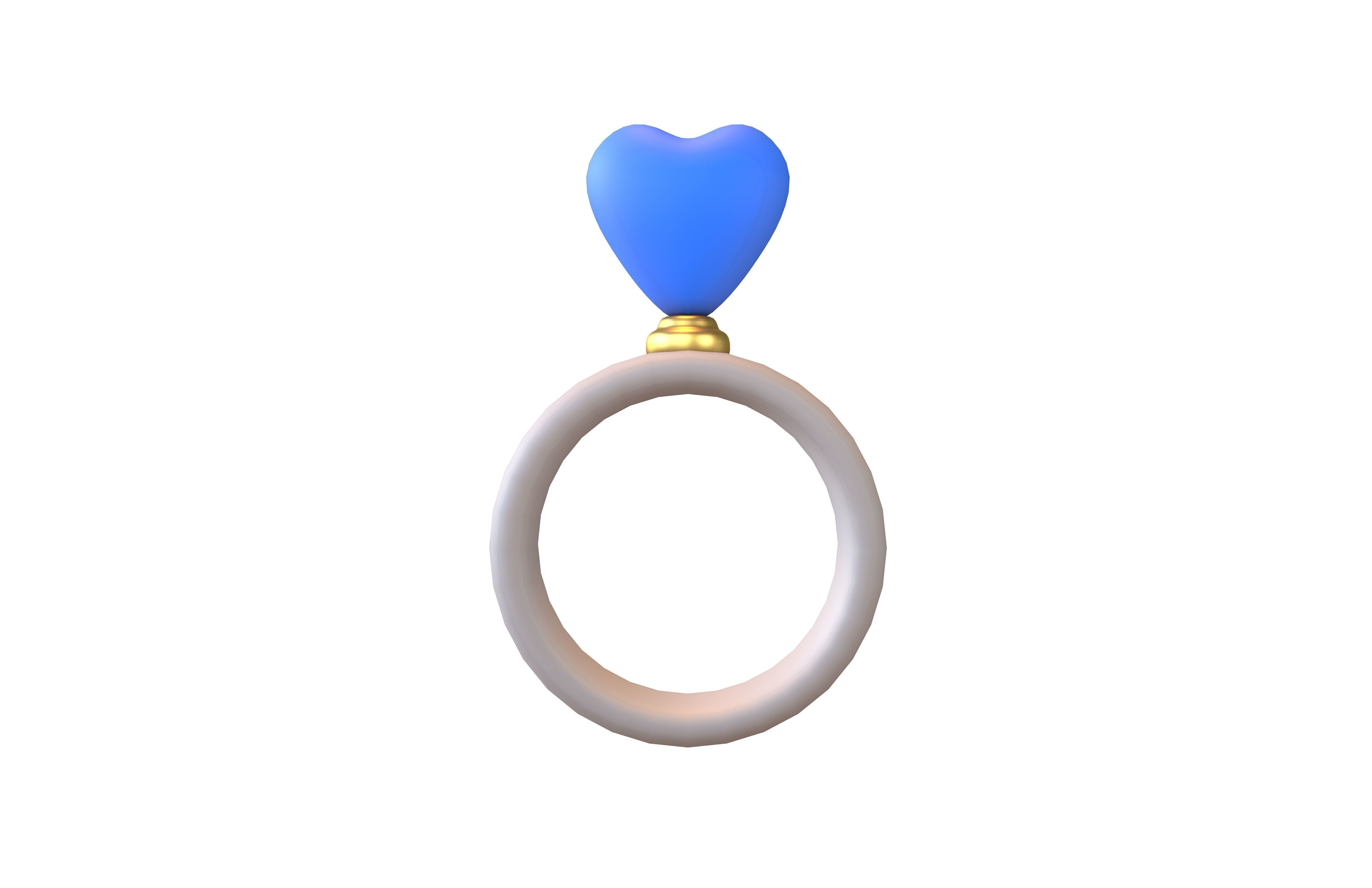 Wedding Rings Icon V1 006 Low-poly 3D model_1