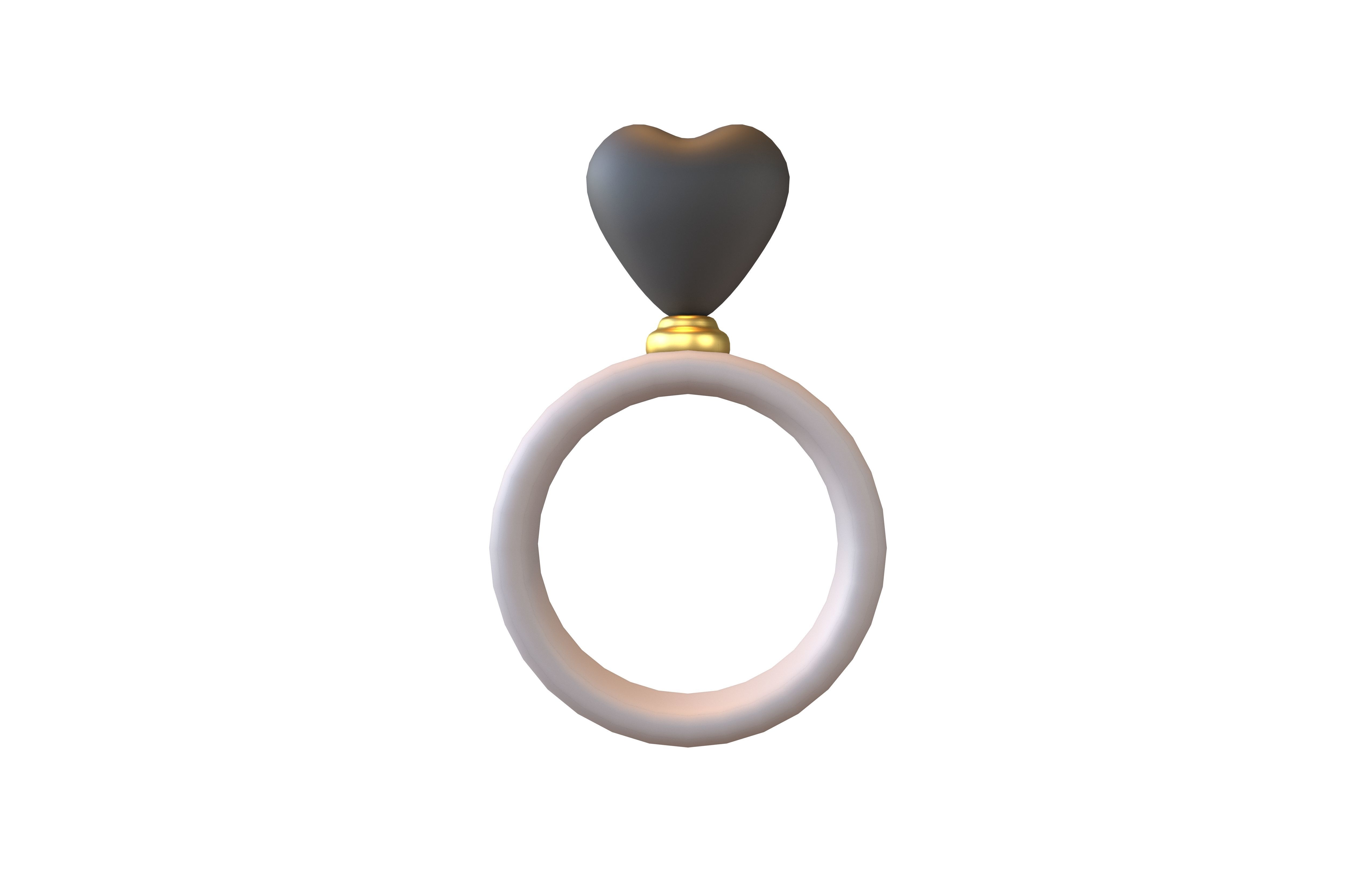 Wedding Rings Icon V1 009 Low-poly 3D model_1