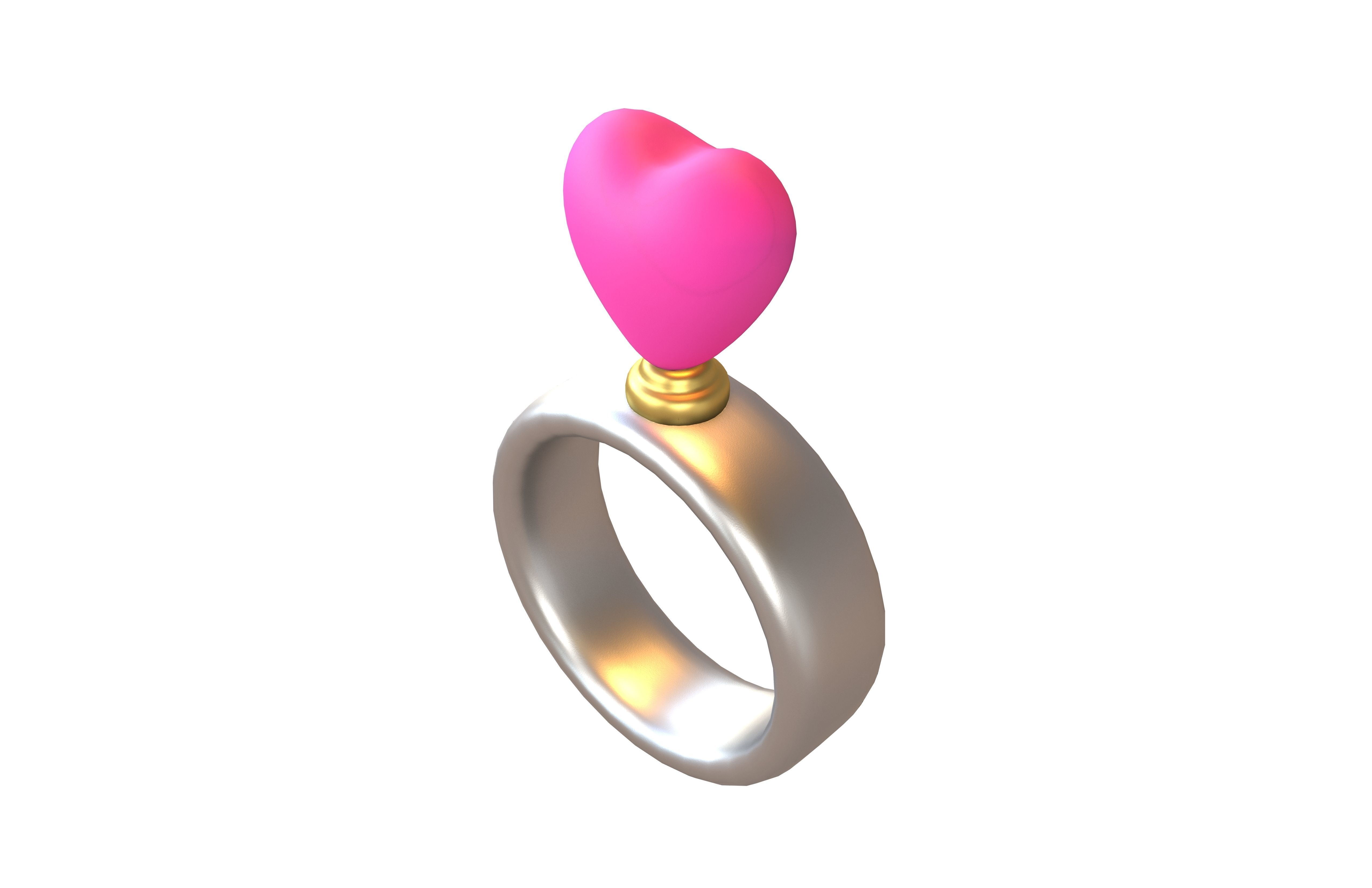 Wedding Rings Icon V1 011 Low-poly 3D model_3