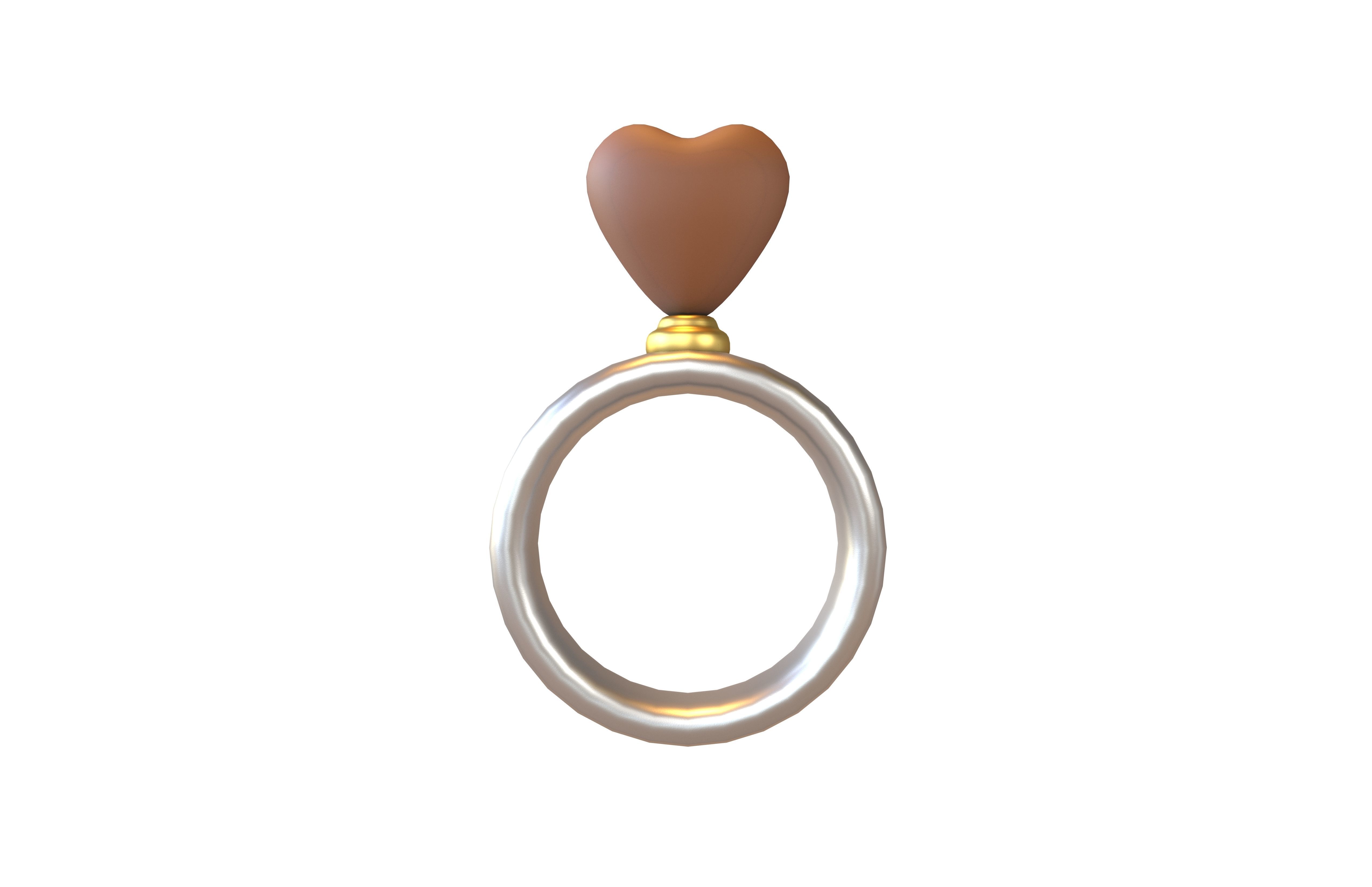 Wedding Rings Icon V1 018 Low-poly 3D model_1