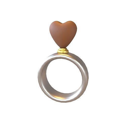 Wedding Rings Icon V1 018 Low-poly 3D model