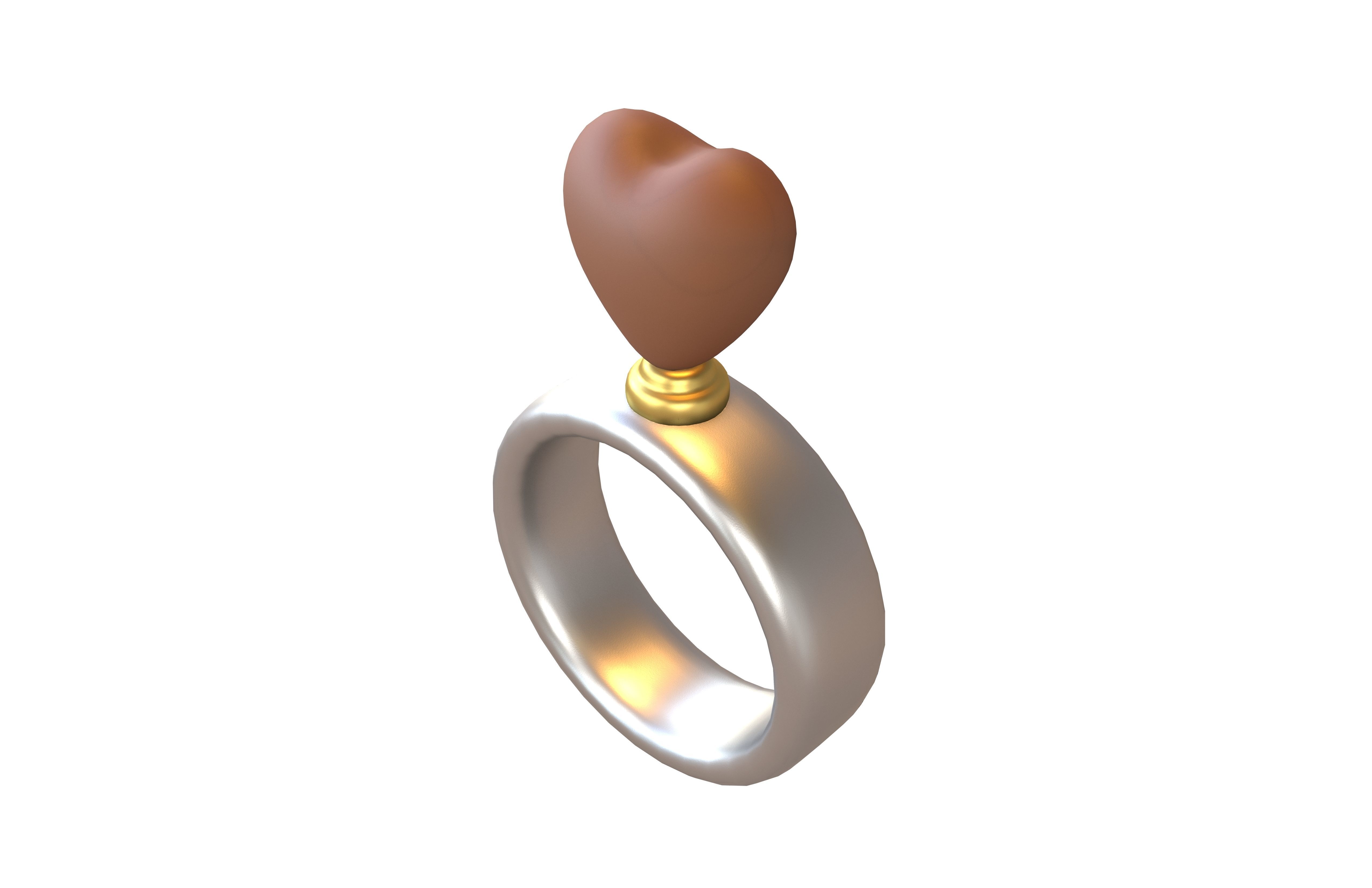 Wedding Rings Icon V1 018 Low-poly 3D model_3