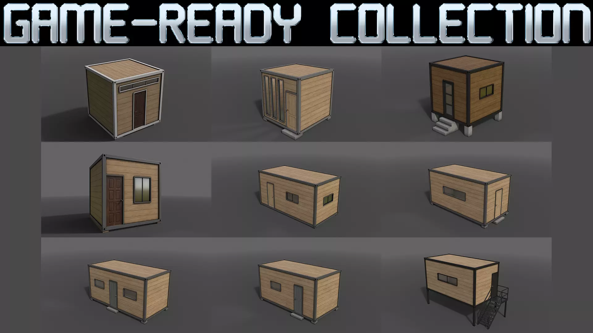 PBR Container House BC 3D Model Collection_0