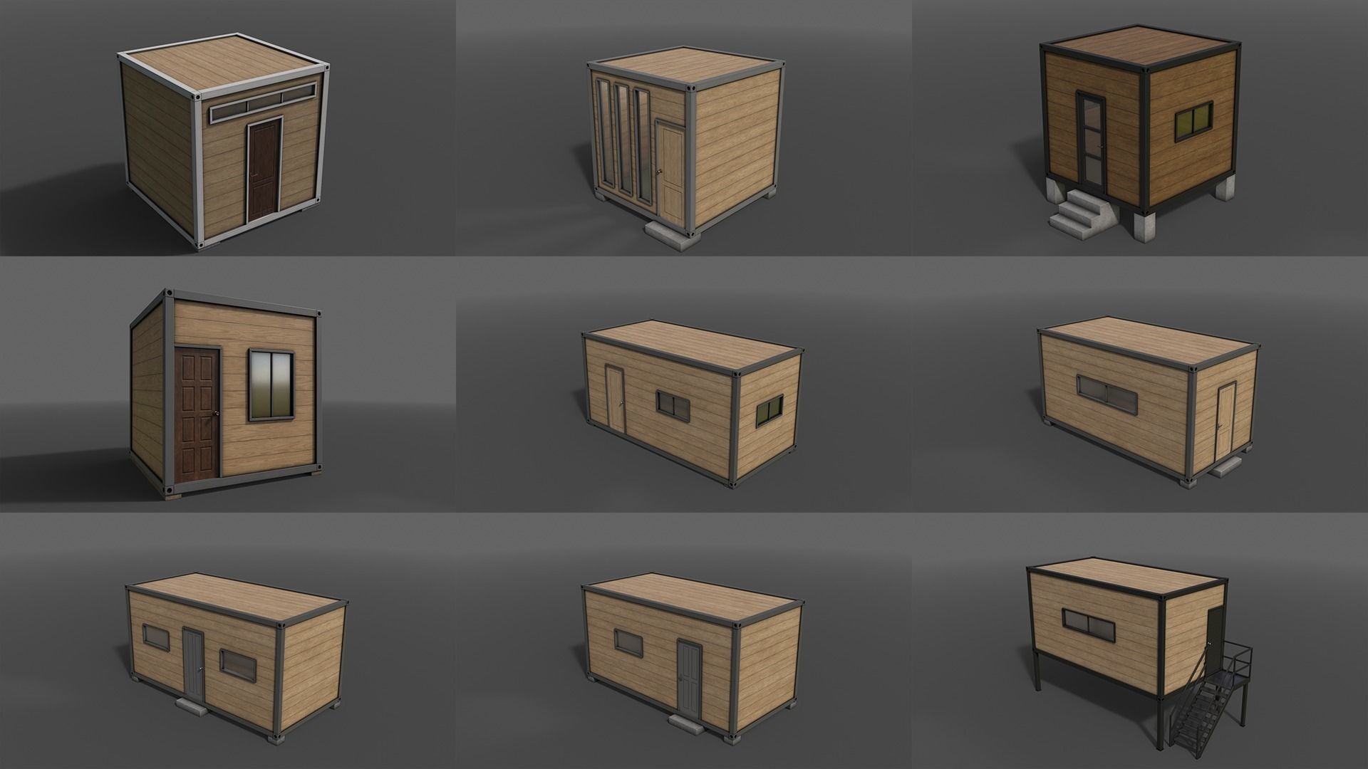 PBR Container House BC 3D Model Collection_6