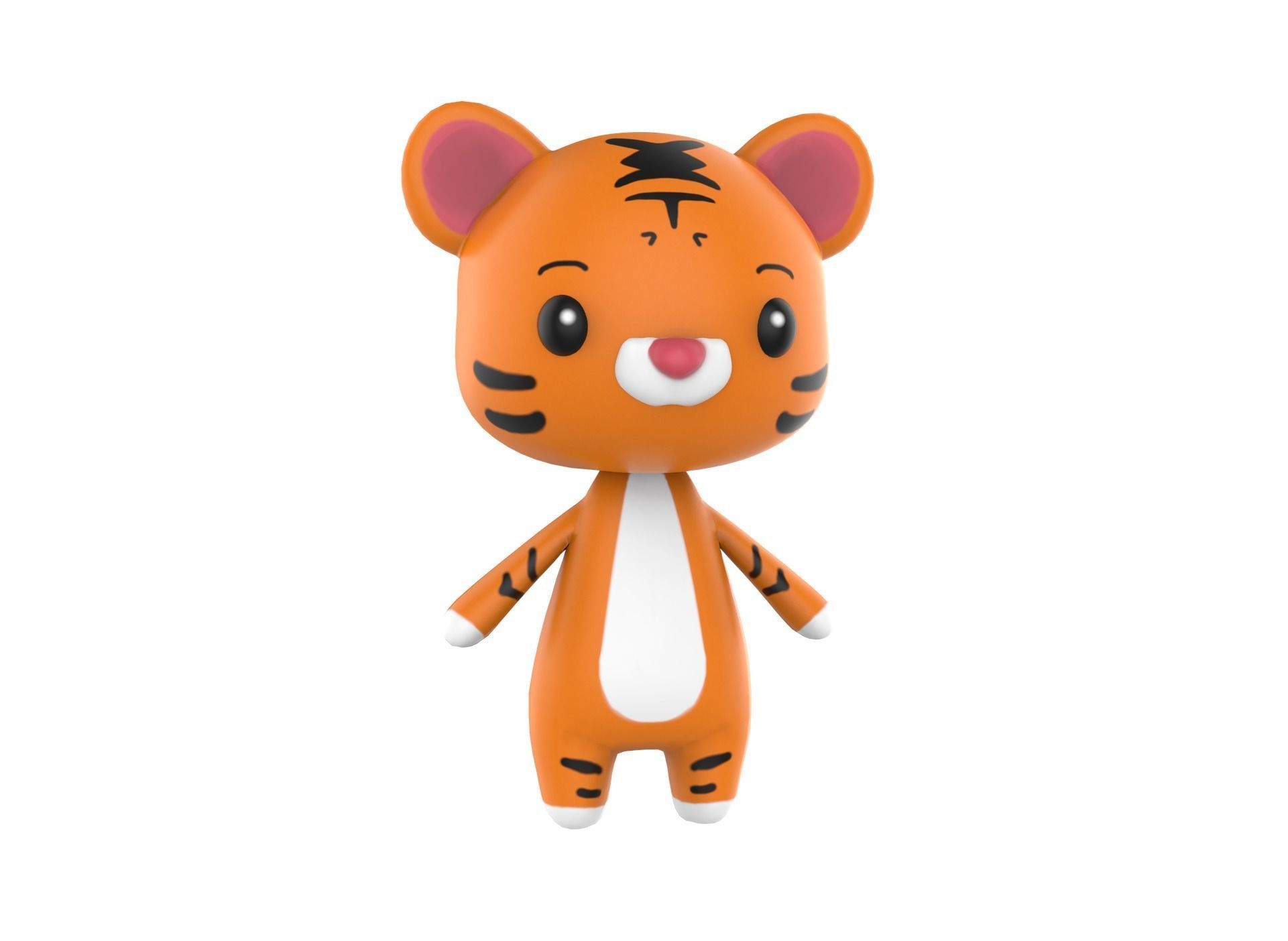 Tiger low poly animated v001 Low-poly 3D model_7